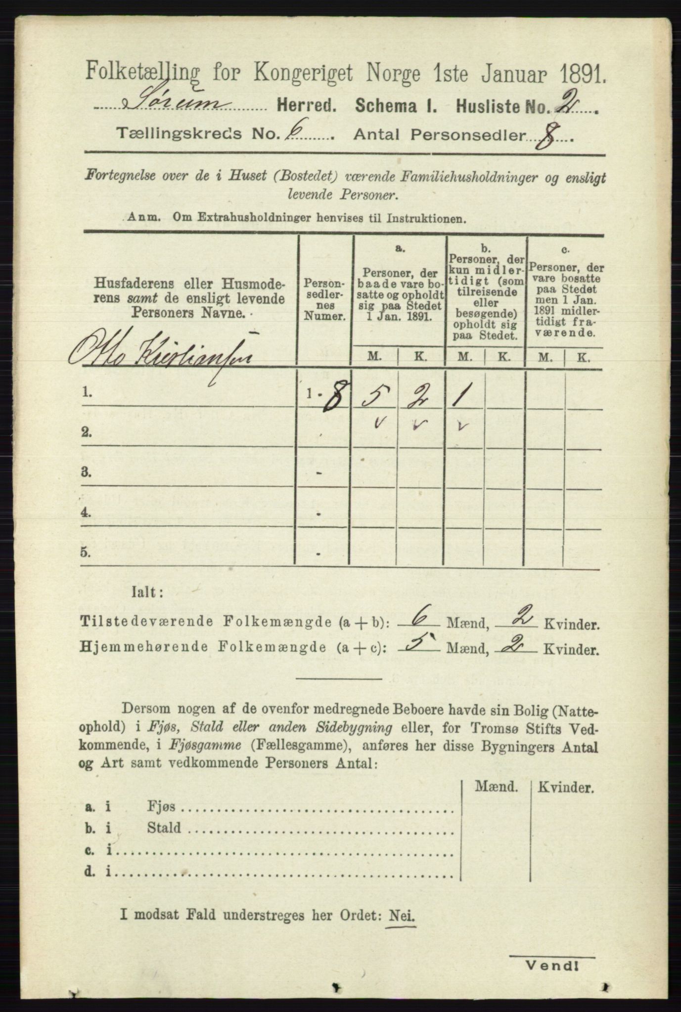 RA, 1891 census for 0226 Sørum, 1891, p. 2622