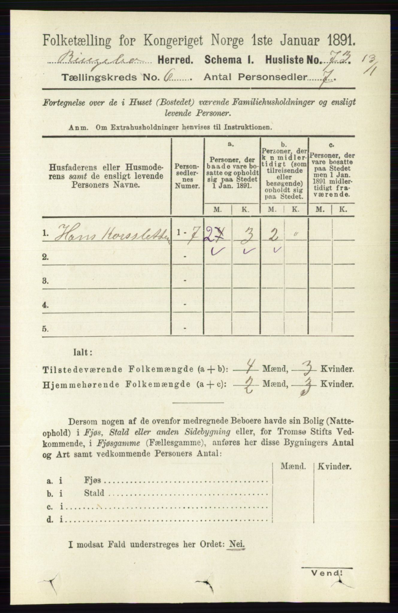 RA, 1891 census for 0520 Ringebu, 1891, p. 2436