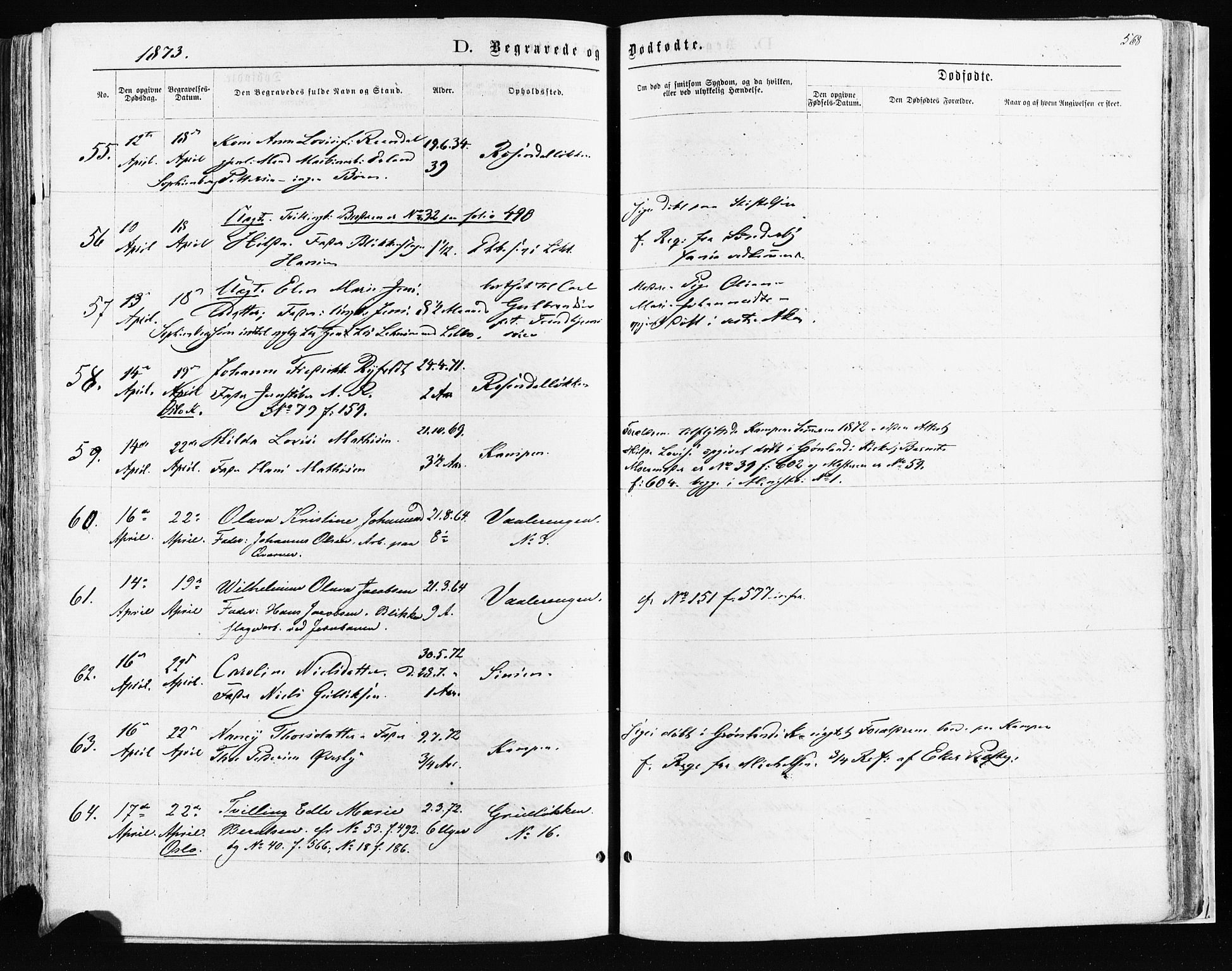 Østre Aker prestekontor Kirkebøker, AV/SAO-A-10840/F/Fa/L0003: Parish register (official) no. I 3, 1869-1875, p. 568