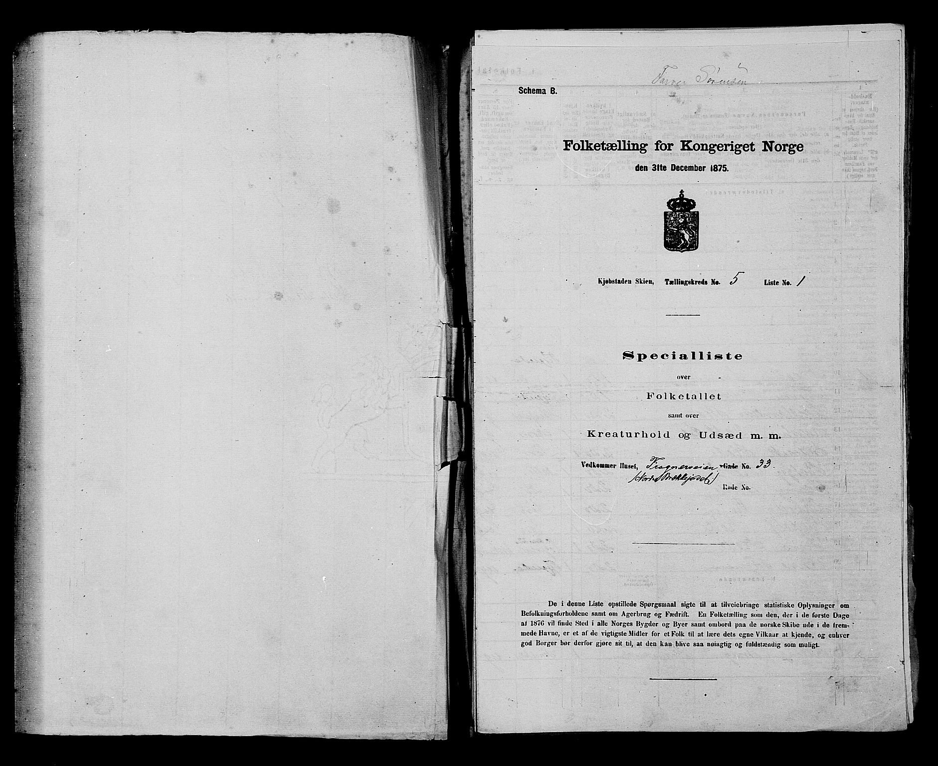 SAKO, 1875 census for 0806P Skien, 1875, p. 851