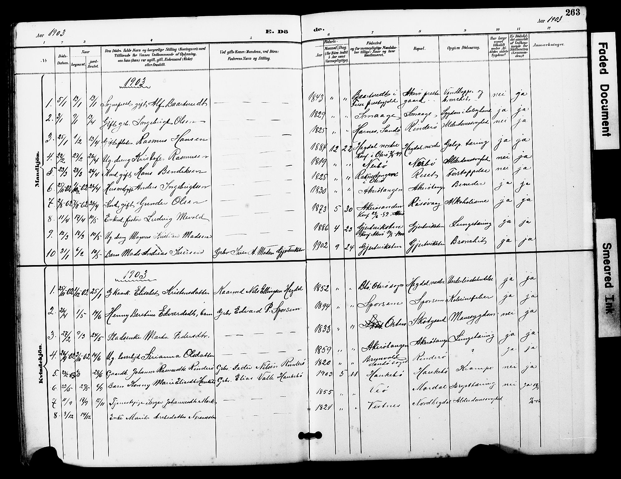 Ministerialprotokoller, klokkerbøker og fødselsregistre - Møre og Romsdal, AV/SAT-A-1454/560/L0725: Parish register (copy) no. 560C02, 1895-1930, p. 263