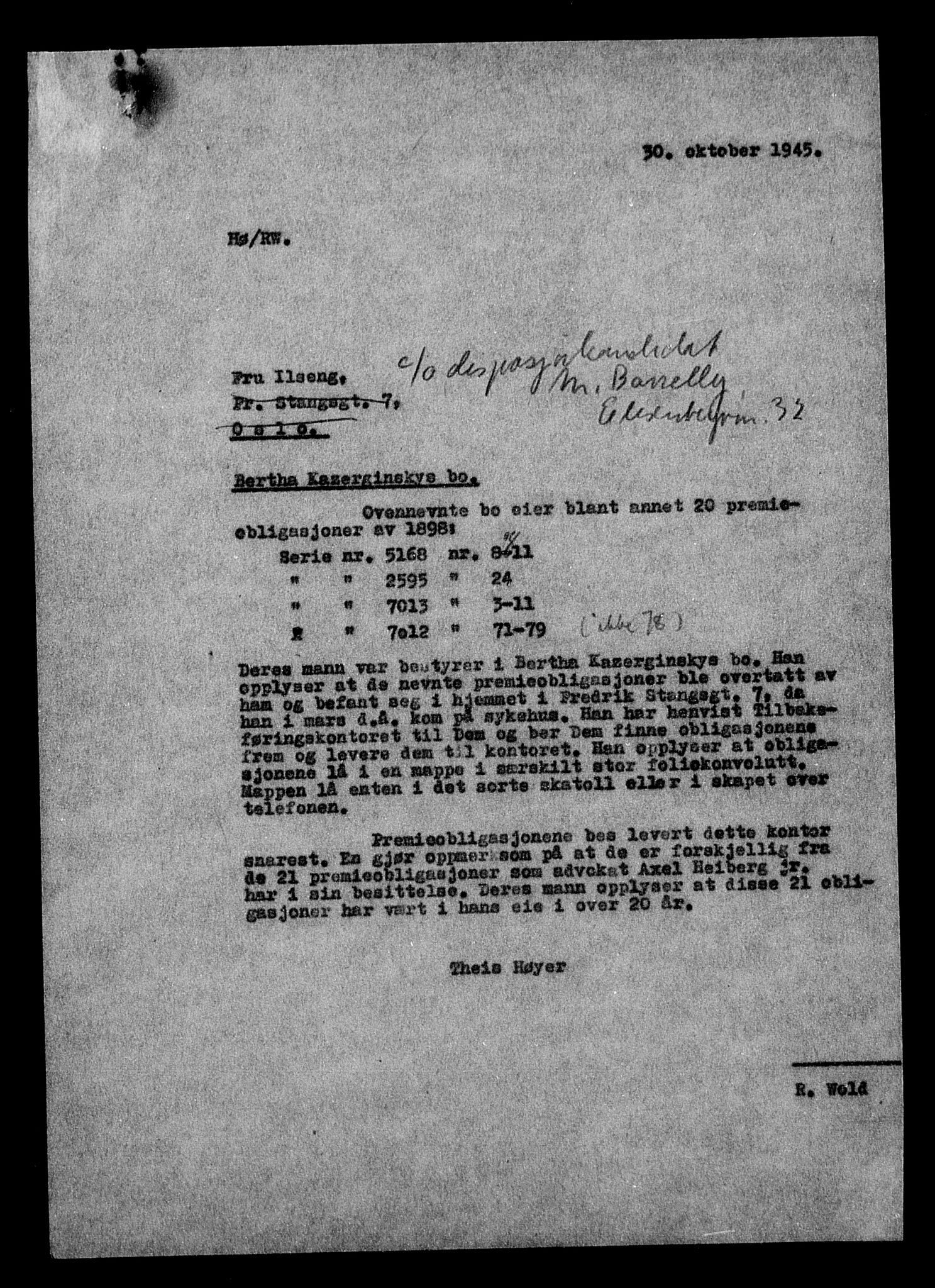 Justisdepartementet, Tilbakeføringskontoret for inndratte formuer, RA/S-1564/H/Hc/Hcc/L0950: --, 1945-1947, p. 346