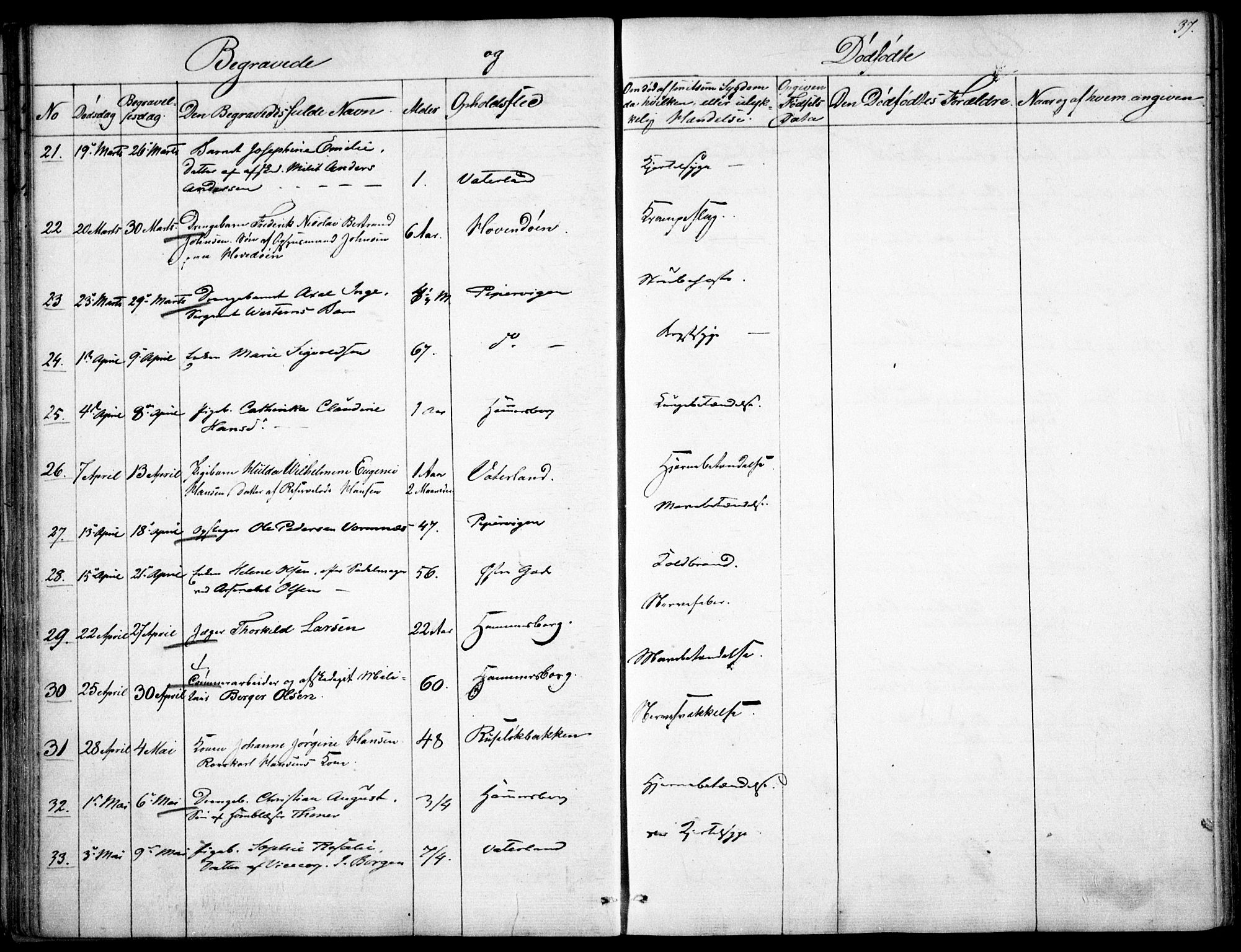 Garnisonsmenigheten Kirkebøker, AV/SAO-A-10846/F/Fa/L0009: Parish register (official) no. 9, 1842-1859, p. 37