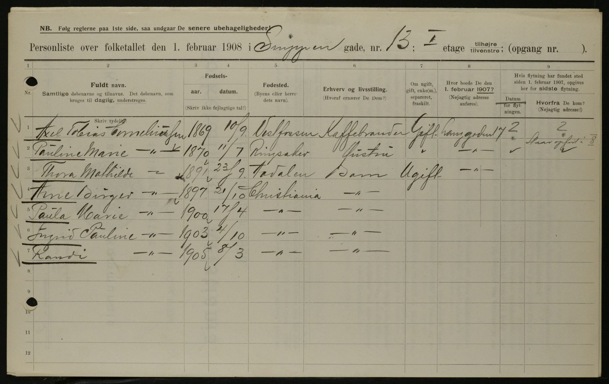 OBA, Municipal Census 1908 for Kristiania, 1908, p. 88270