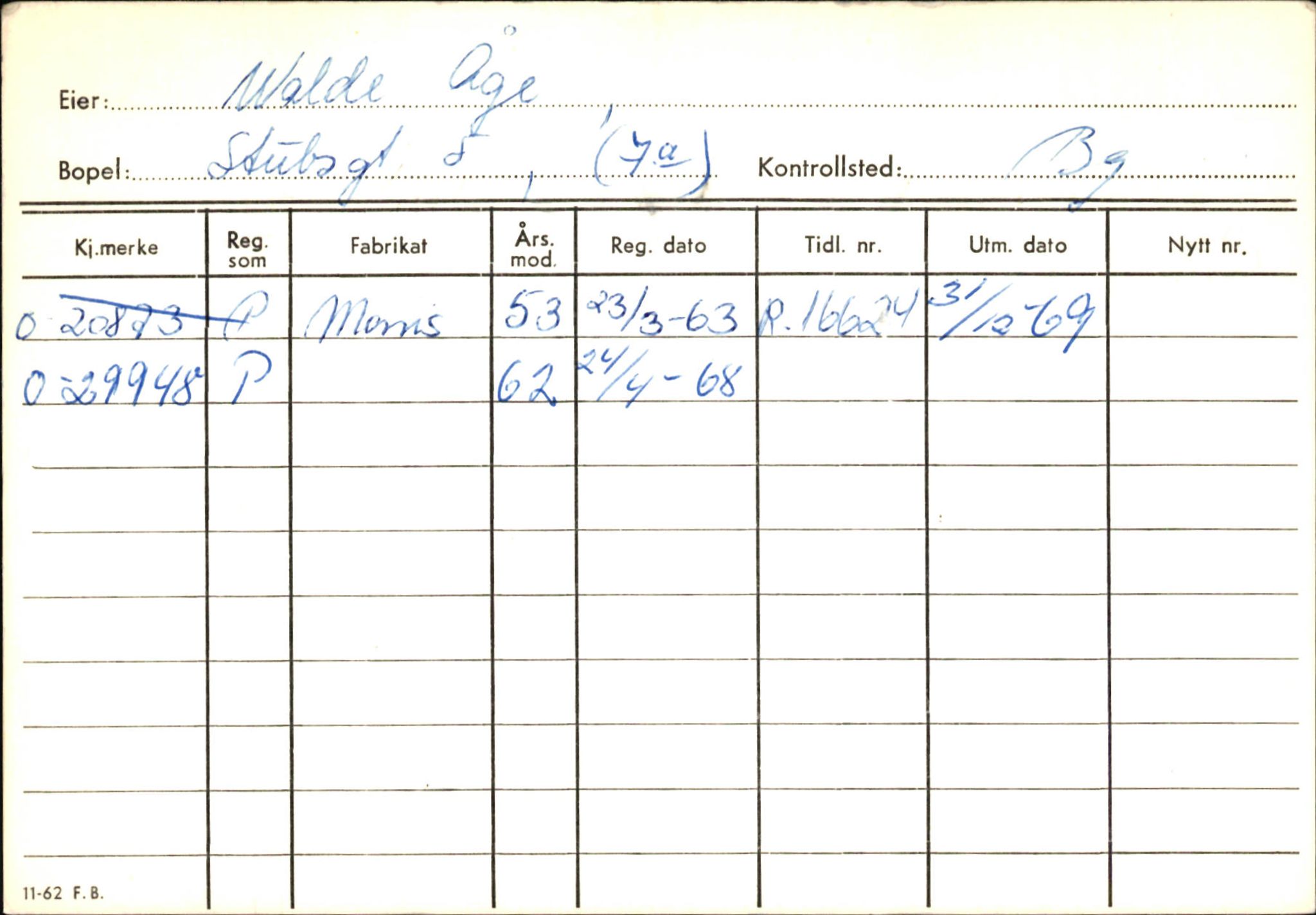 Statens vegvesen, Hordaland vegkontor, AV/SAB-A-5201/2/Hb/L0037: O-eierkort W-P, 1920-1971, p. 40