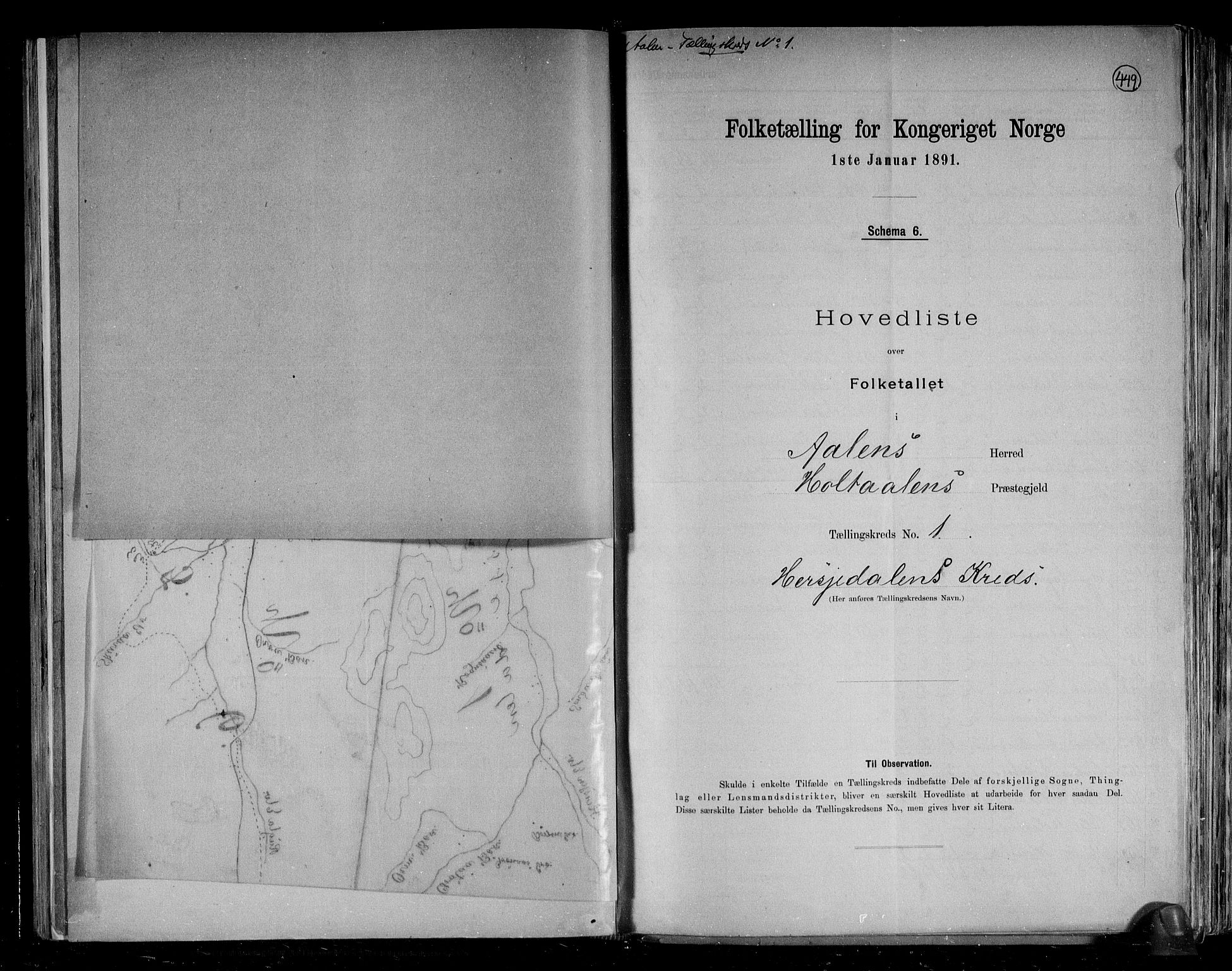 RA, 1891 census for 1644 Ålen, 1891, p. 6