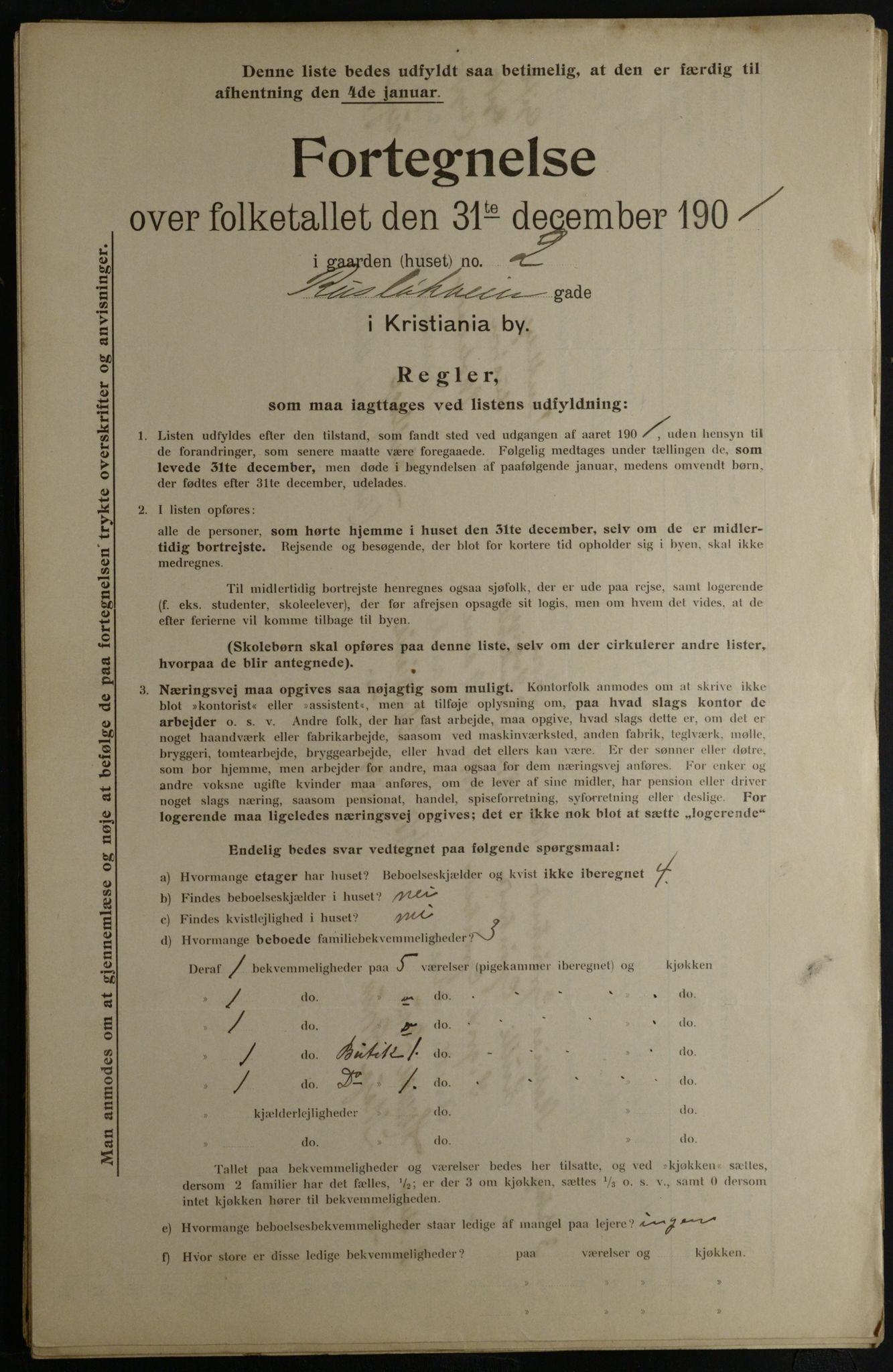 OBA, Municipal Census 1901 for Kristiania, 1901, p. 12987