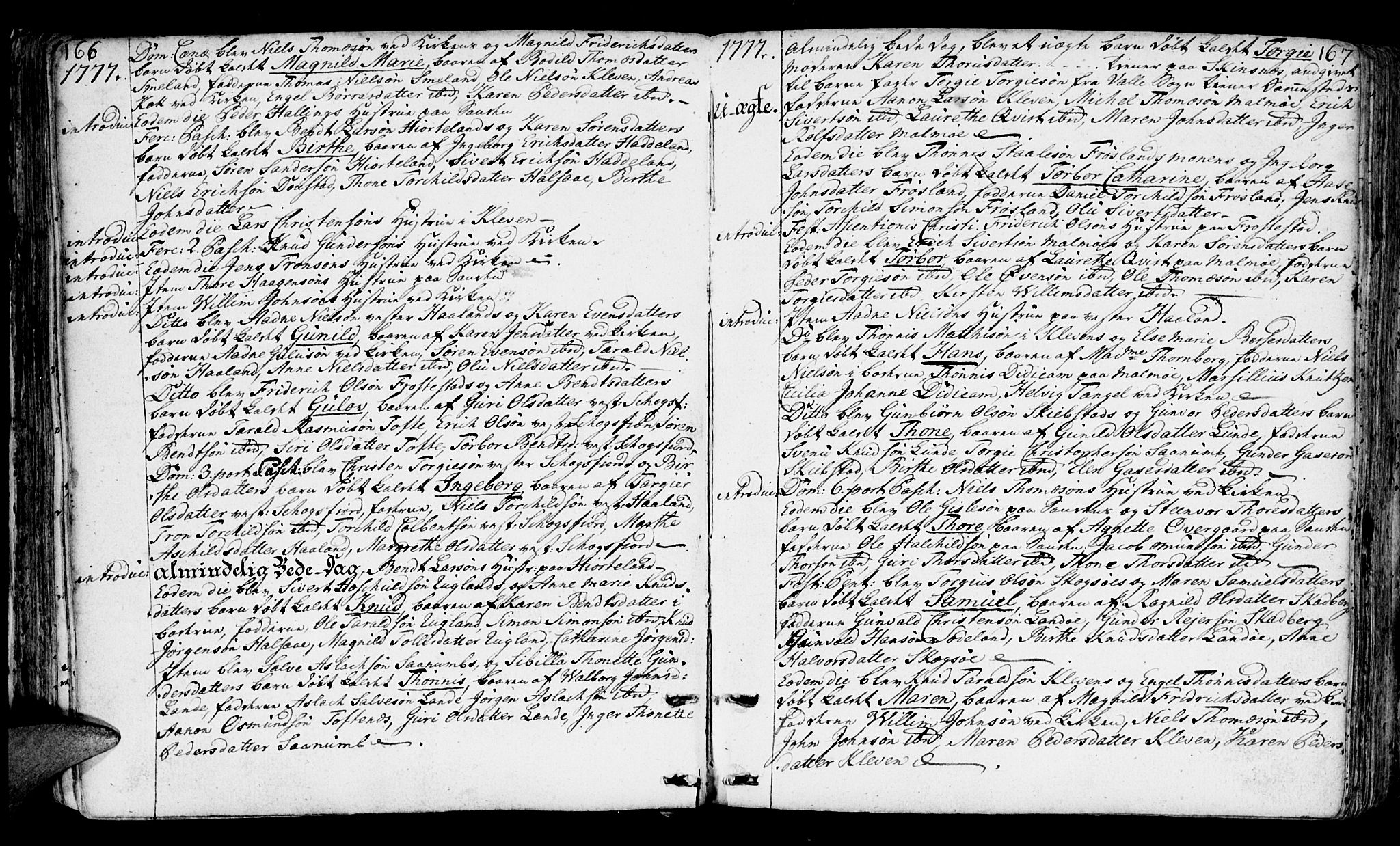 Mandal sokneprestkontor, AV/SAK-1111-0030/F/Fa/Faa/L0003: Parish register (official) no. A 3, 1748-1794, p. 166-167