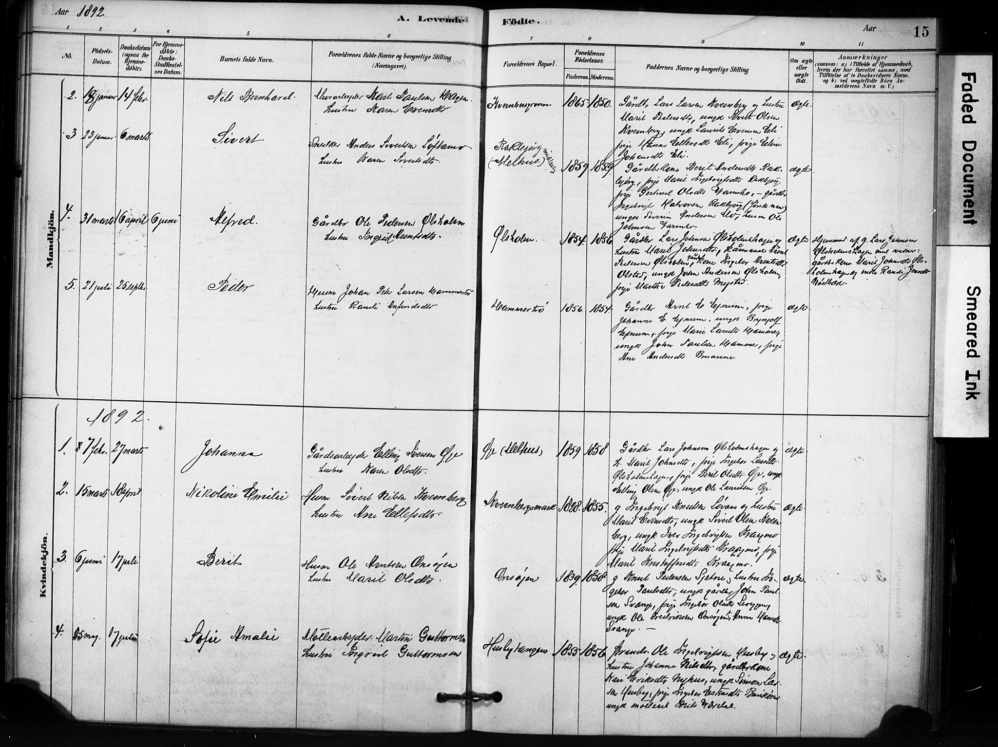 Ministerialprotokoller, klokkerbøker og fødselsregistre - Sør-Trøndelag, SAT/A-1456/666/L0786: Parish register (official) no. 666A04, 1878-1895, p. 15