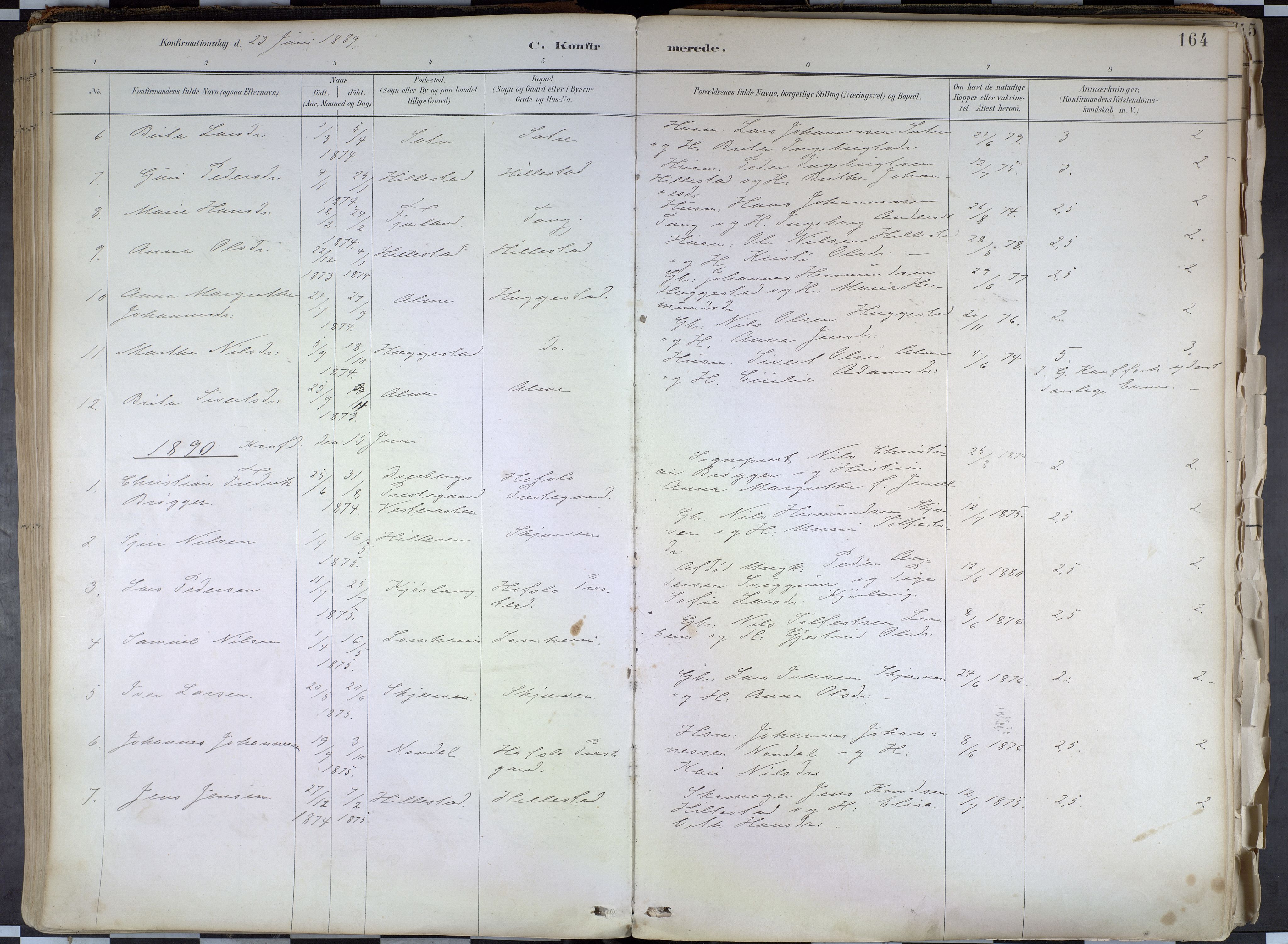 Hafslo sokneprestembete, AV/SAB-A-80301/H/Haa/Haab/L0001: Parish register (official) no. B 1, 1886-1945, p. 164