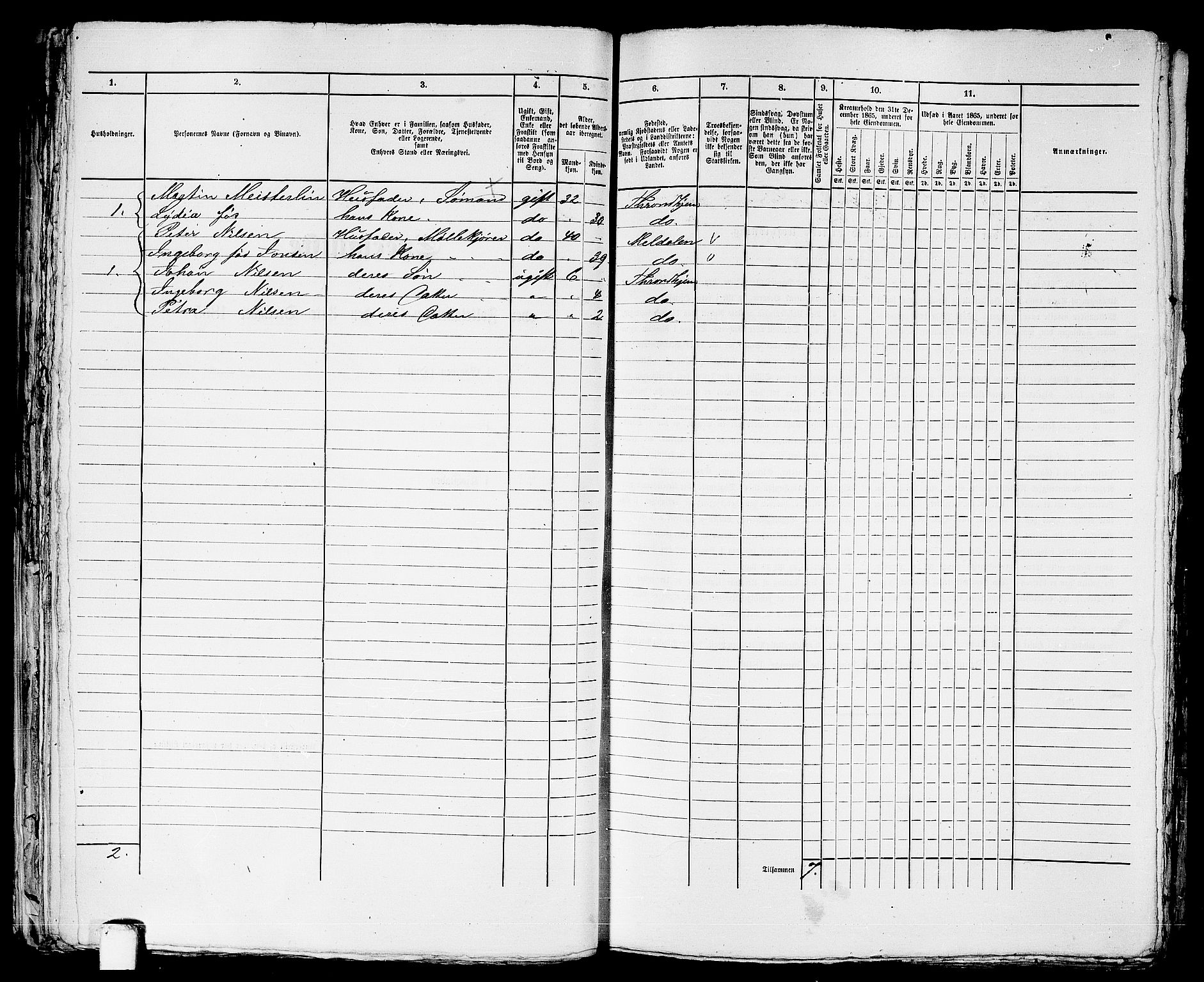 RA, 1865 census for Trondheim, 1865, p. 2194