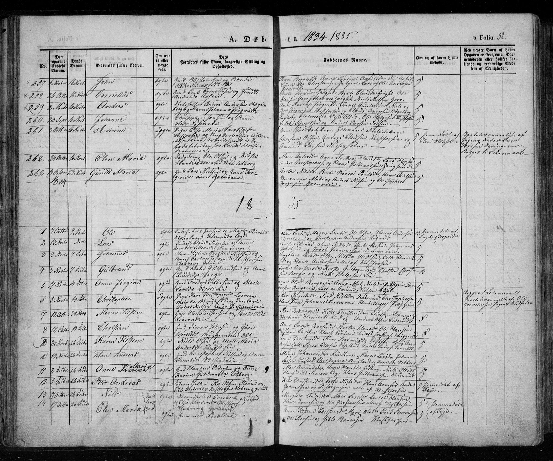 Eiker kirkebøker, SAKO/A-4/F/Fa/L0013a: Parish register (official) no. I 13A, 1832-1845, p. 52