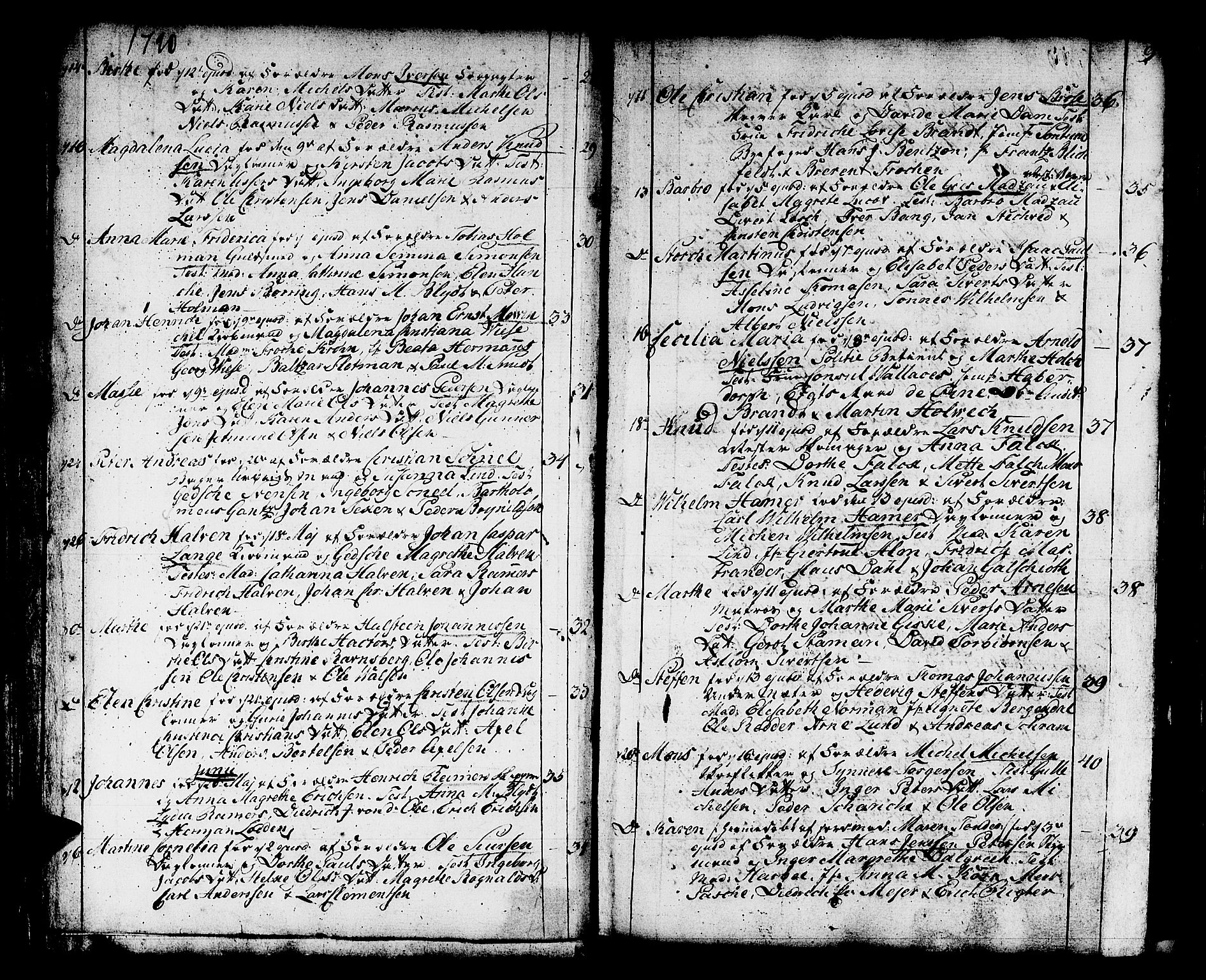 Domkirken sokneprestembete, SAB/A-74801/H/Haa/L0004: Parish register (official) no. A 4, 1763-1820, p. 8-9