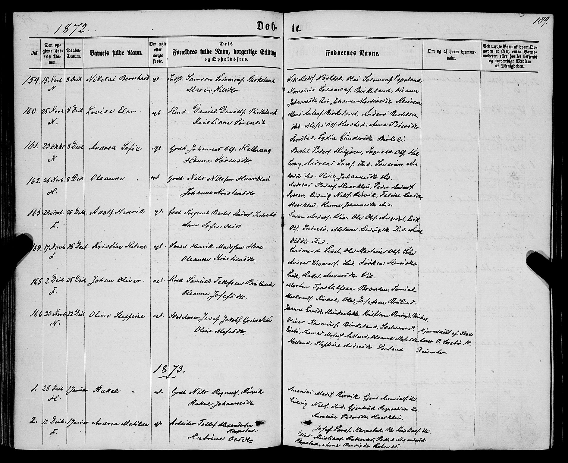 Førde sokneprestembete, SAB/A-79901/H/Haa/Haaa/L0009: Parish register (official) no. A 9, 1861-1877, p. 189