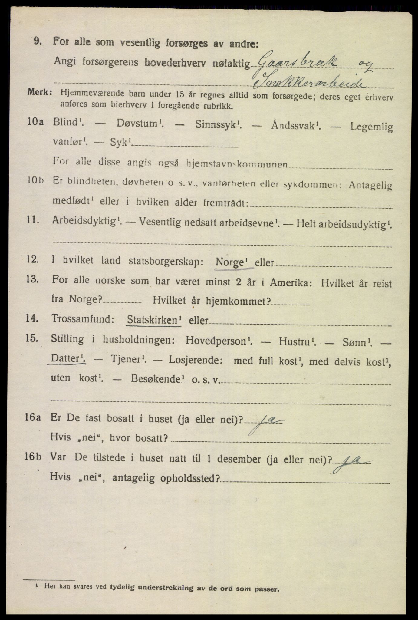 SAK, 1920 census for Austad, 1920, p. 2480