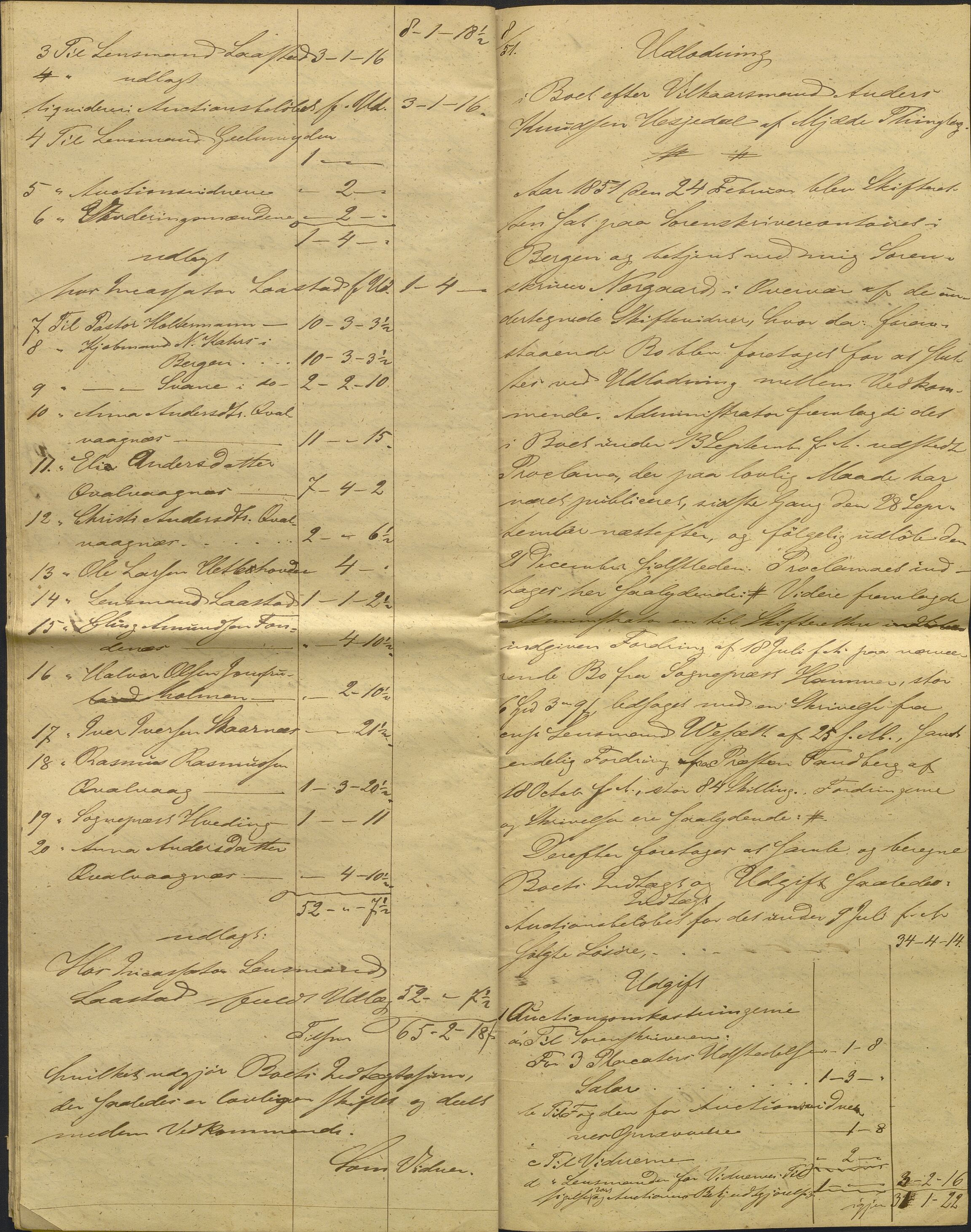 Nordhordland sorenskrivar, AV/SAB-A-2901/1/H/Hd/Hdb/L0001: Konsept til utlodningar, 1850-1852, p. 291