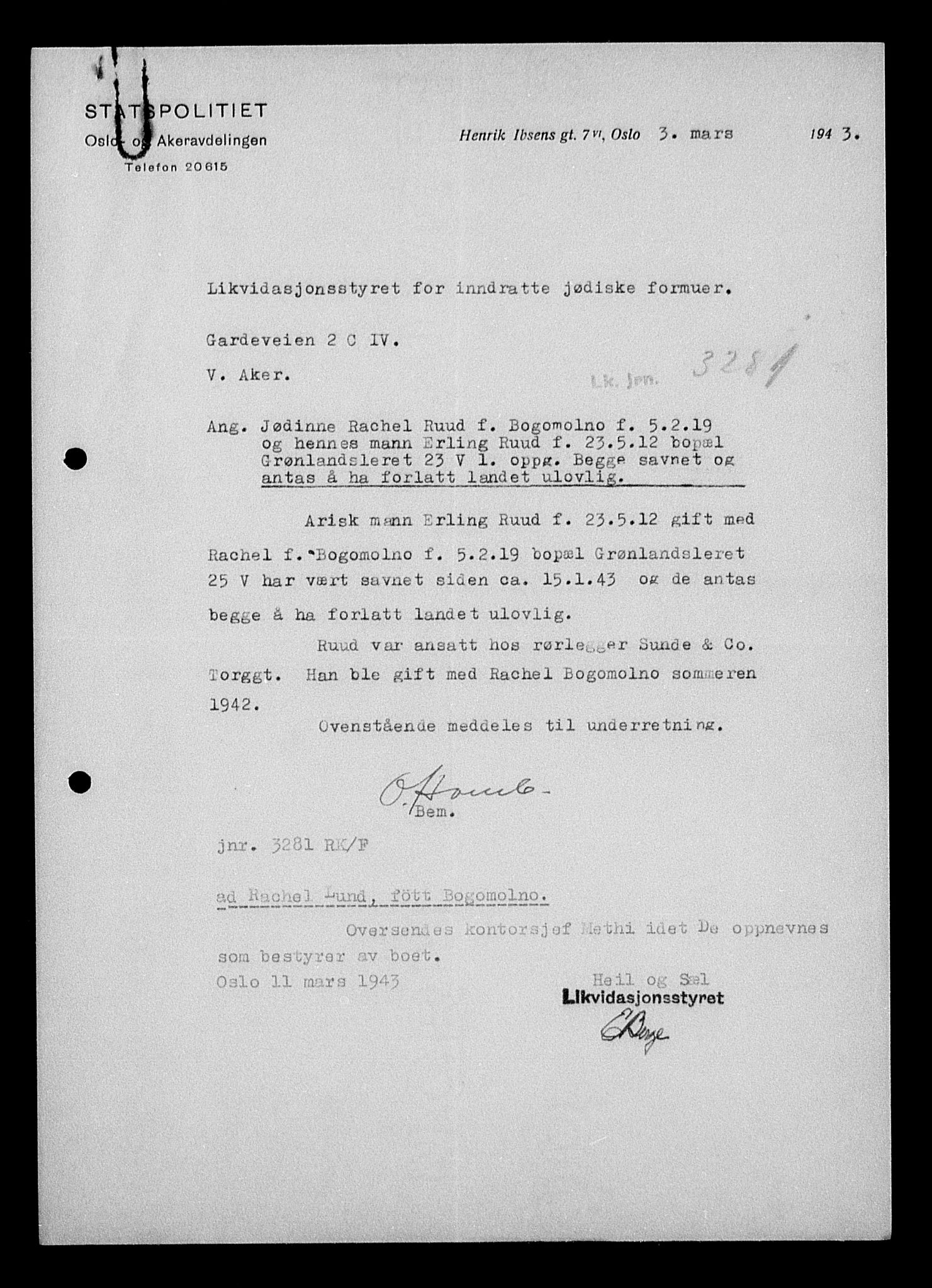 Justisdepartementet, Tilbakeføringskontoret for inndratte formuer, RA/S-1564/H/Hc/Hcc/L0975: --, 1945-1947, p. 424