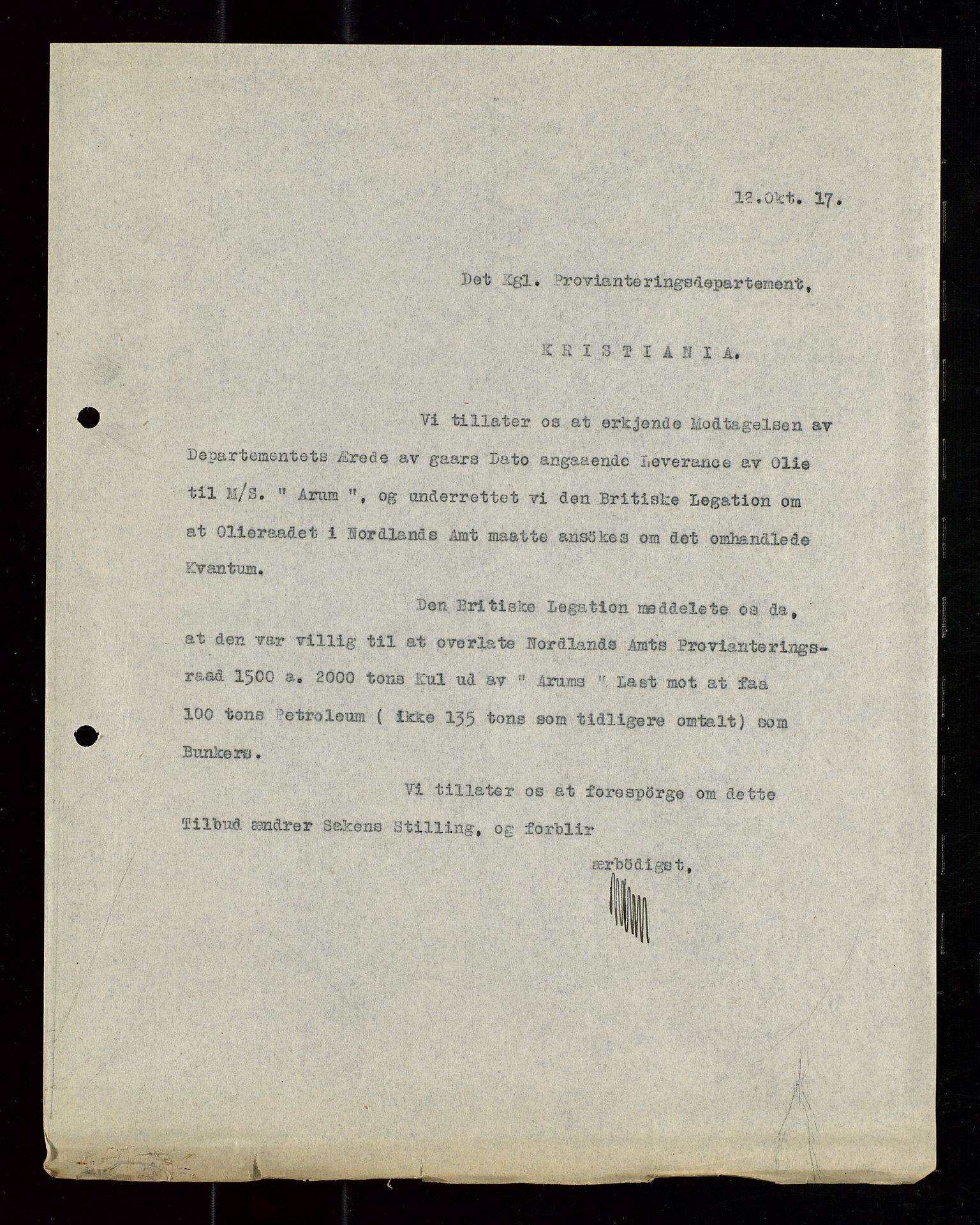 Pa 1521 - A/S Norske Shell, AV/SAST-A-101915/E/Ea/Eaa/L0020: Sjefskorrespondanse, 1917, p. 33