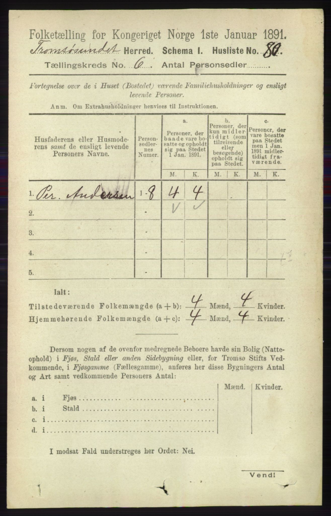 RA, 1891 census for 1934 Tromsøysund, 1891, p. 2995