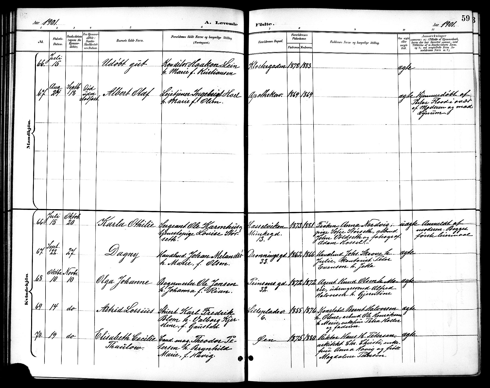 Ministerialprotokoller, klokkerbøker og fødselsregistre - Sør-Trøndelag, AV/SAT-A-1456/601/L0094: Parish register (copy) no. 601C12, 1898-1911, p. 59