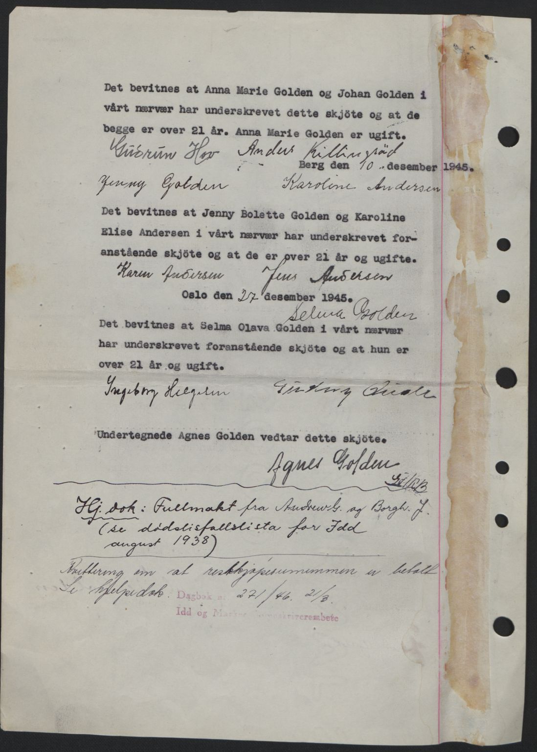 Idd og Marker sorenskriveri, AV/SAO-A-10283/G/Gb/Gbb/L0008: Mortgage book no. A8, 1946-1946, Diary no: : 4/1946