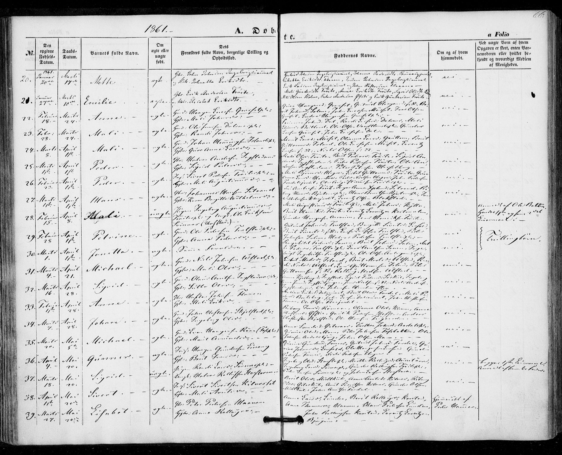 Ministerialprotokoller, klokkerbøker og fødselsregistre - Nord-Trøndelag, AV/SAT-A-1458/703/L0028: Parish register (official) no. 703A01, 1850-1862, p. 66