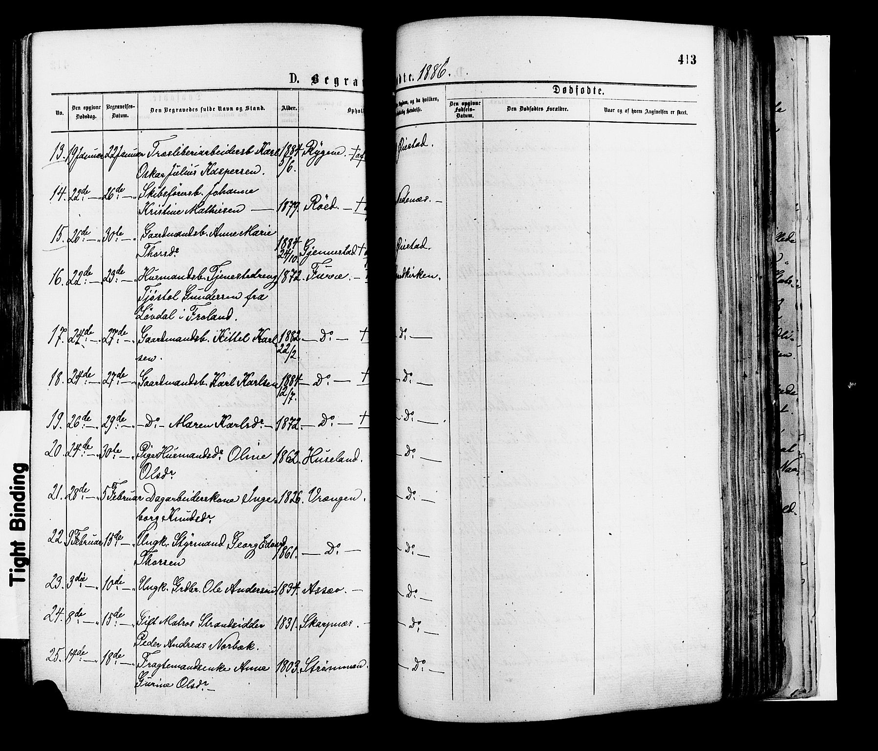 Øyestad sokneprestkontor, AV/SAK-1111-0049/F/Fa/L0016: Parish register (official) no. A 16, 1874-1886, p. 413