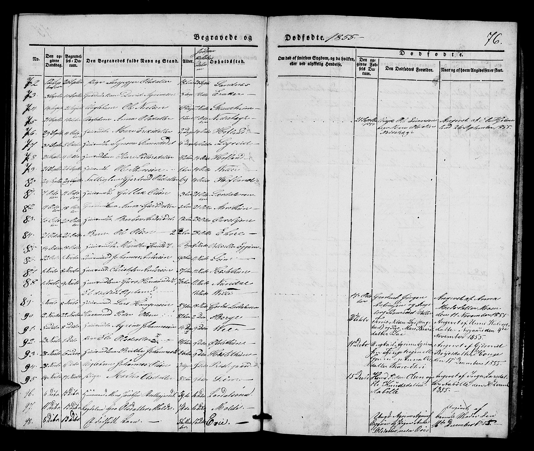 Lærdal sokneprestembete, AV/SAB-A-81201: Parish register (official) no. A 9, 1835-1857, p. 76