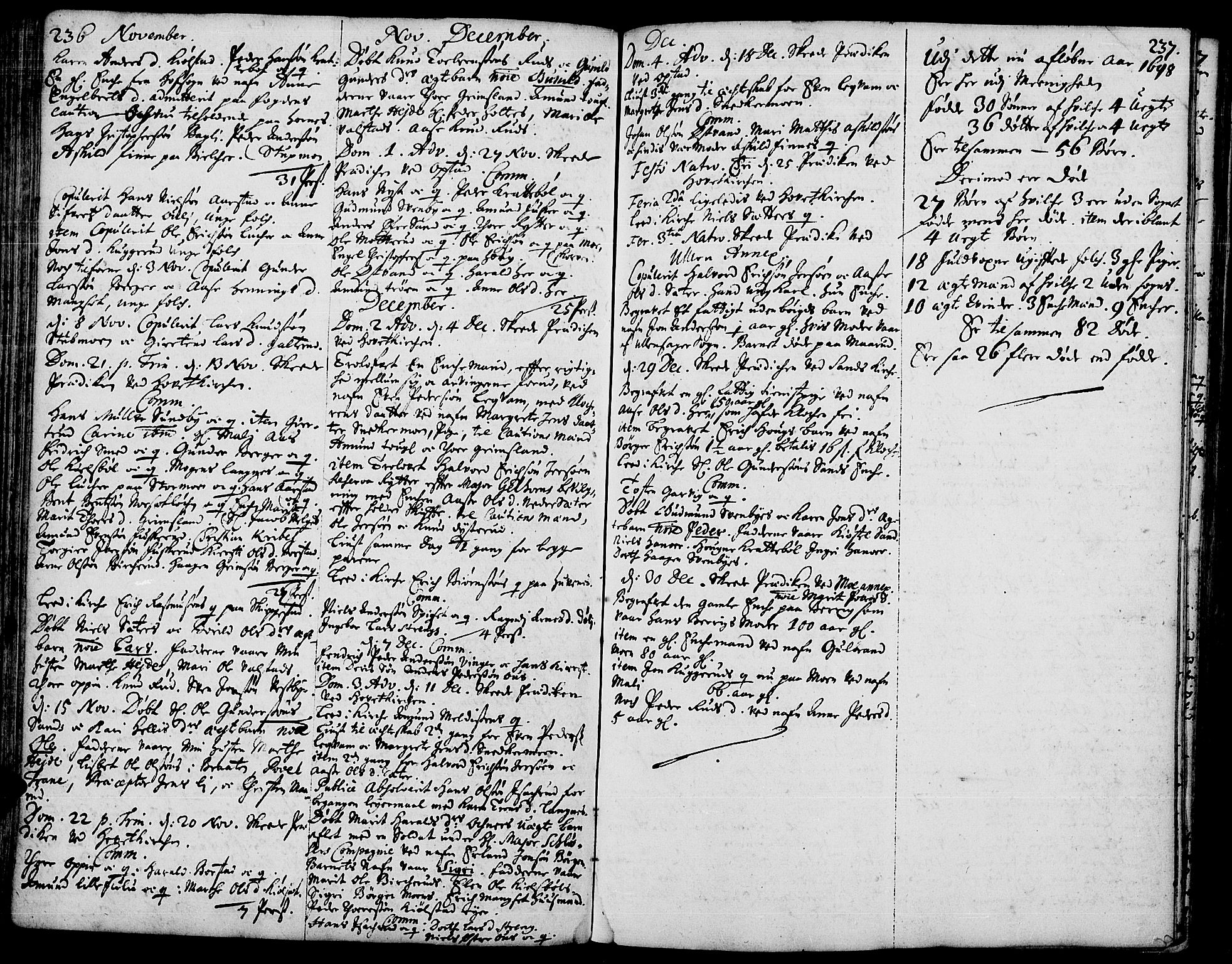 Strøm-Odalen prestekontor, AV/SAH-PREST-028/H/Ha/Haa/L0001: Parish register (official) no. 1, 1689-1715, p. 236-237