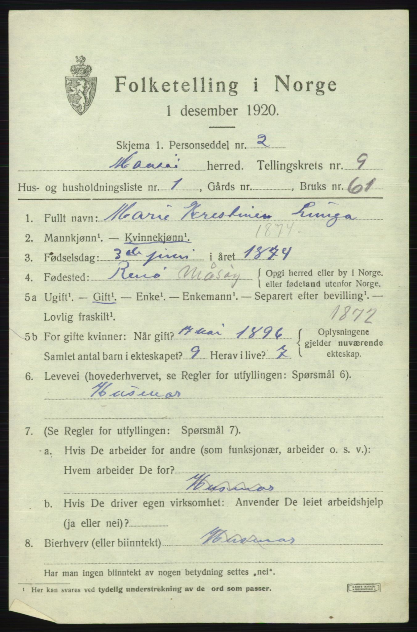 SATØ, 1920 census for Måsøy, 1920, p. 4424