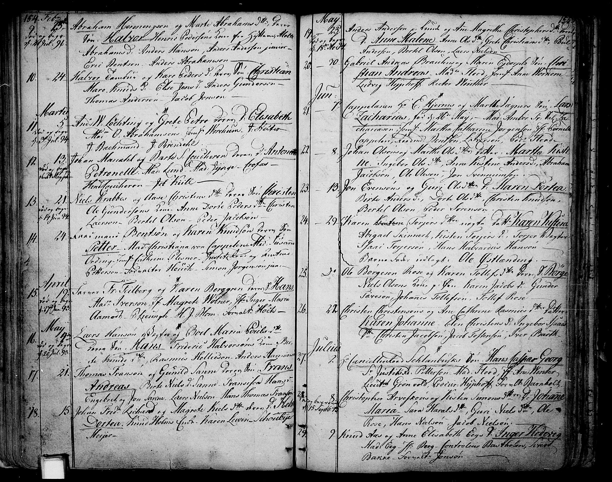 Skien kirkebøker, SAKO/A-302/F/Fa/L0004: Parish register (official) no. 4, 1792-1814, p. 154-155