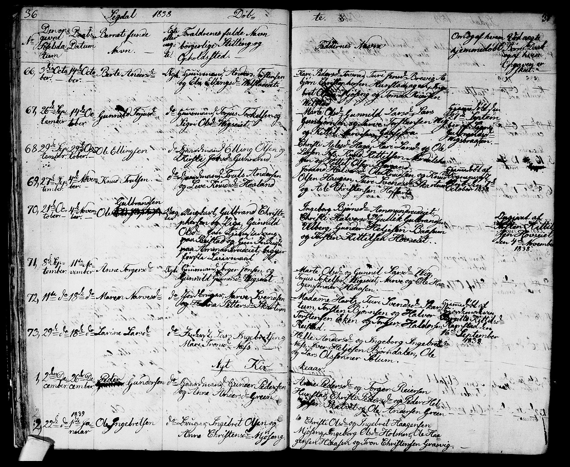 Sigdal kirkebøker, AV/SAKO-A-245/G/Ga/L0002: Parish register (copy) no. I 2, 1835-1856, p. 36-37