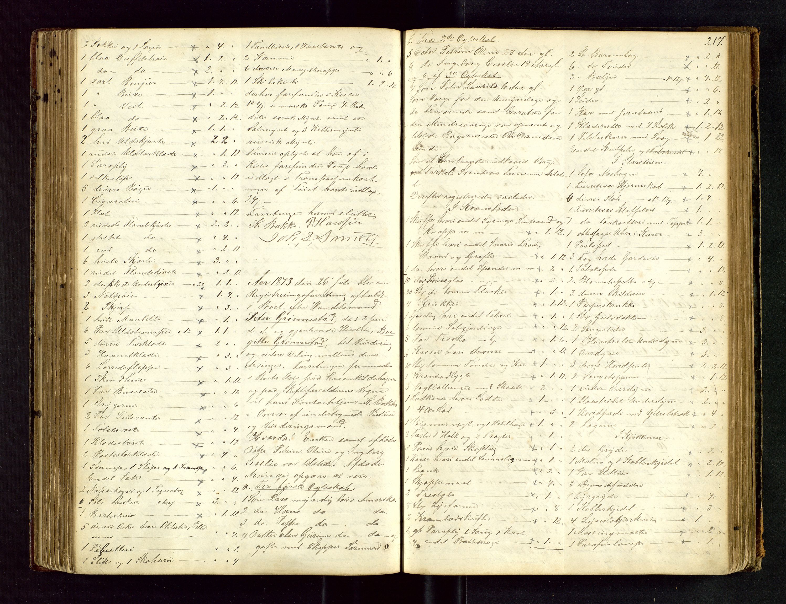 Stavanger byfogd, AV/SAST-A-101408/001/5/50/503BA/L0003: Registreringsprotokoll, 1864-1882, p. 217