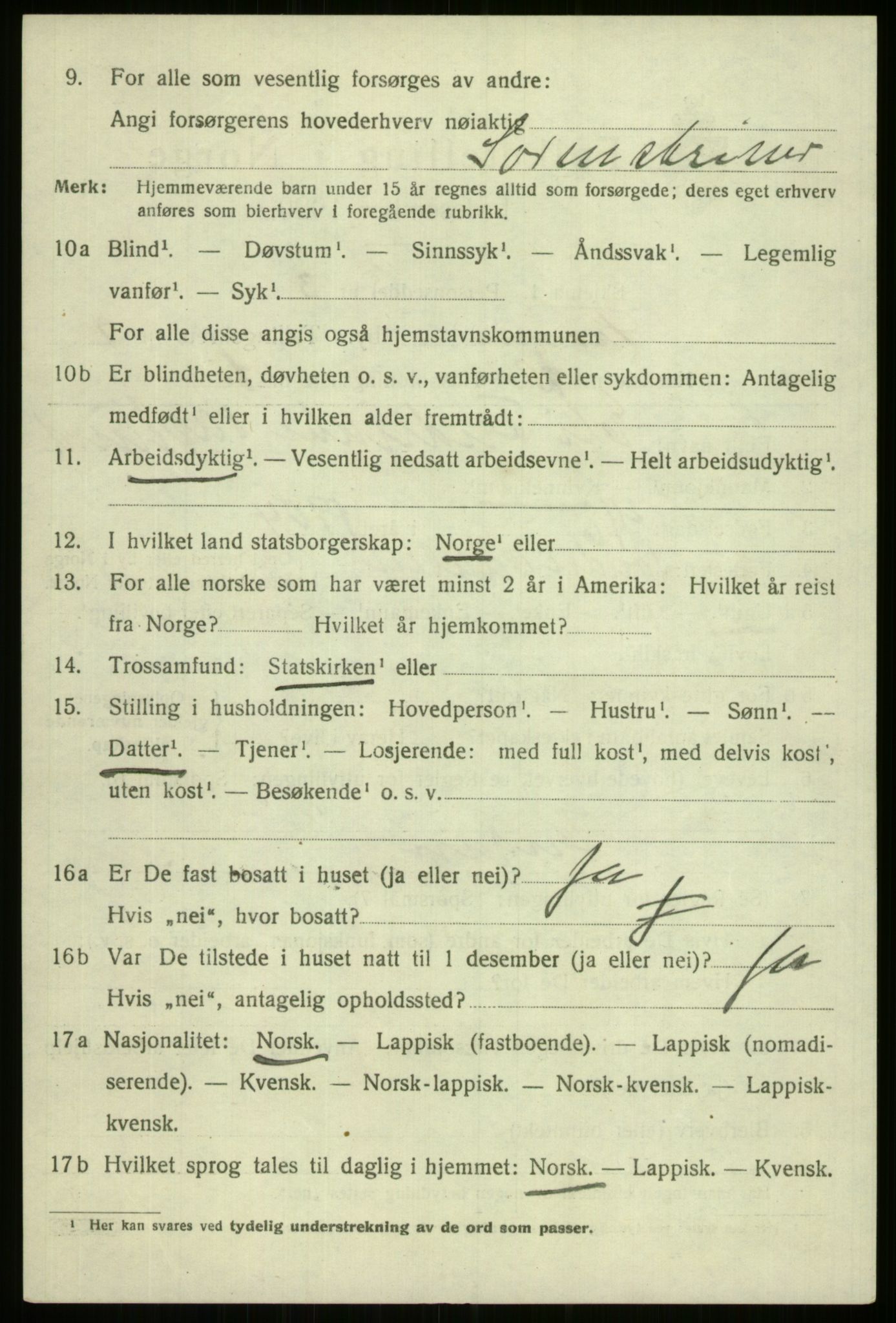 SATØ, 1920 census for Tromsø, 1920, p. 8981