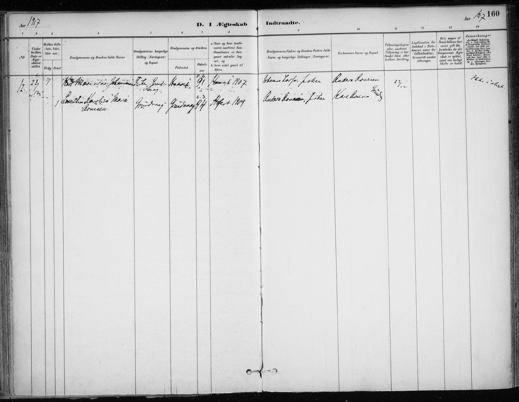 Hammerfest sokneprestkontor, SATØ/S-1347/H/Ha/L0013.kirke: Parish register (official) no. 13, 1898-1917, p. 160