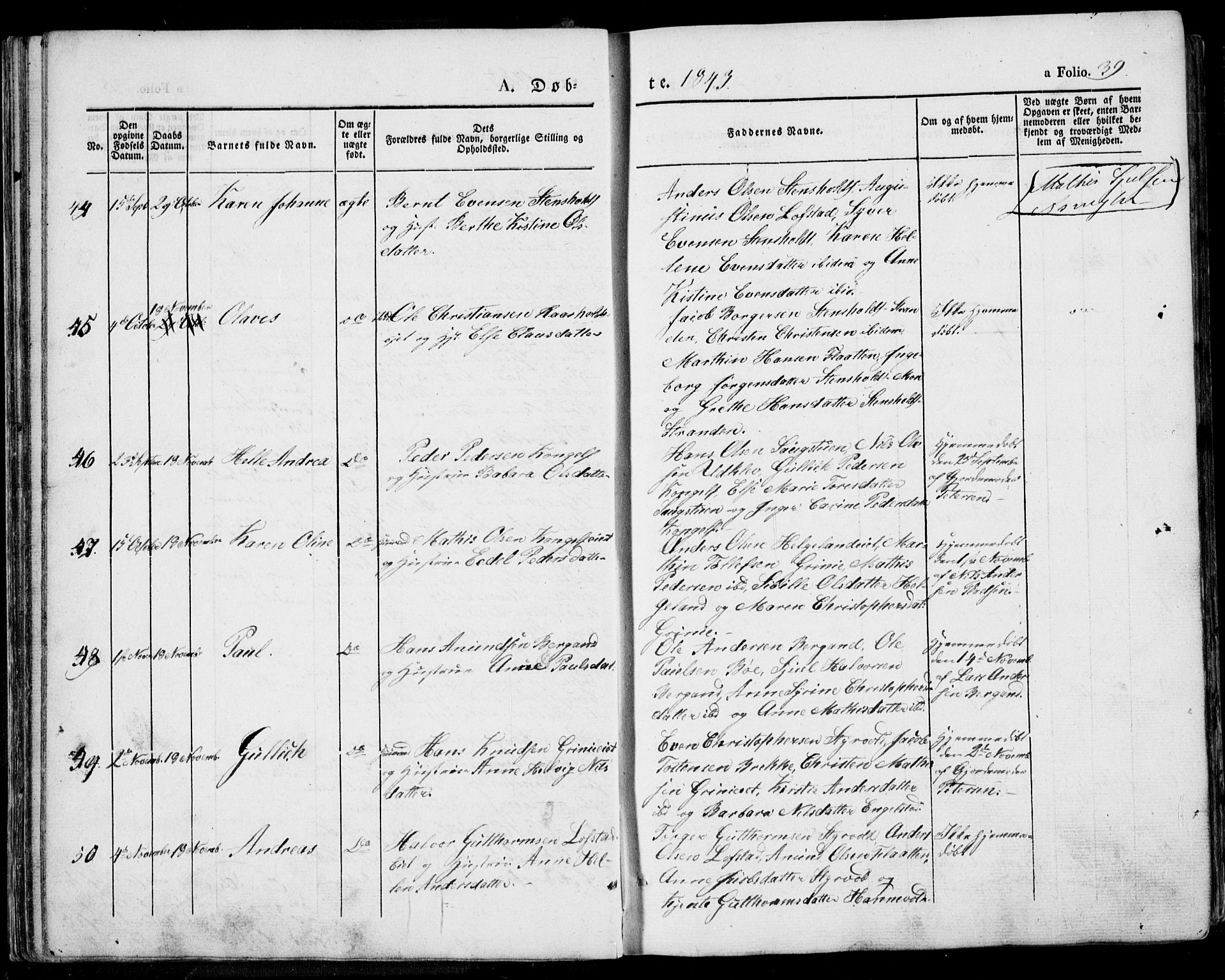 Lardal kirkebøker, SAKO/A-350/F/Fa/L0006: Parish register (official) no. I 6, 1835-1860, p. 39