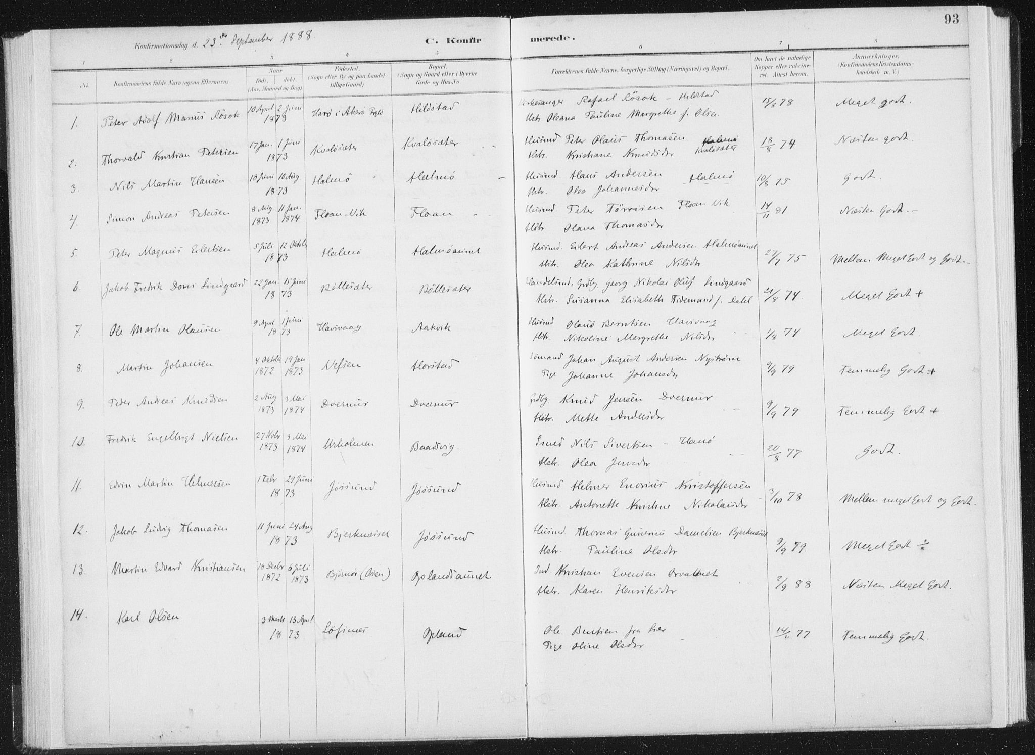 Ministerialprotokoller, klokkerbøker og fødselsregistre - Nord-Trøndelag, SAT/A-1458/771/L0597: Parish register (official) no. 771A04, 1885-1910, p. 93