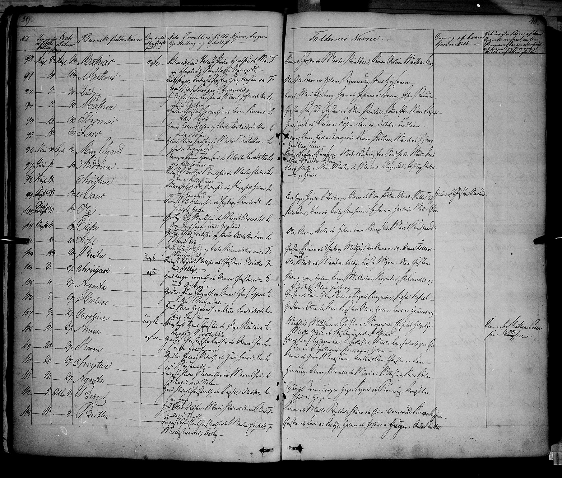 Fåberg prestekontor, AV/SAH-PREST-086/H/Ha/Haa/L0005: Parish register (official) no. 5, 1836-1854, p. 39-40