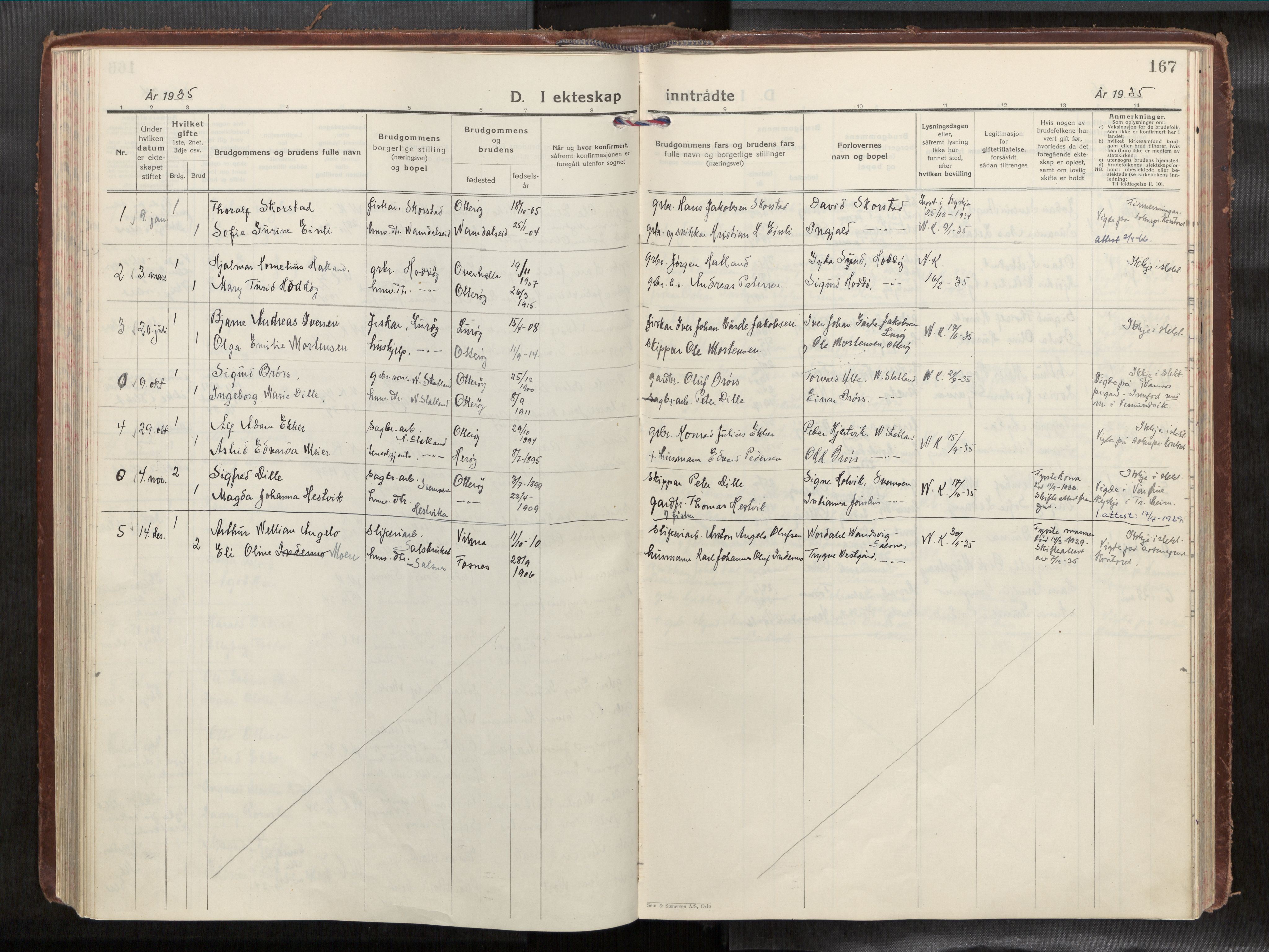 Ministerialprotokoller, klokkerbøker og fødselsregistre - Nord-Trøndelag, AV/SAT-A-1458/774/L0629a: Parish register (official) no. 774A04, 1927-1945, p. 167