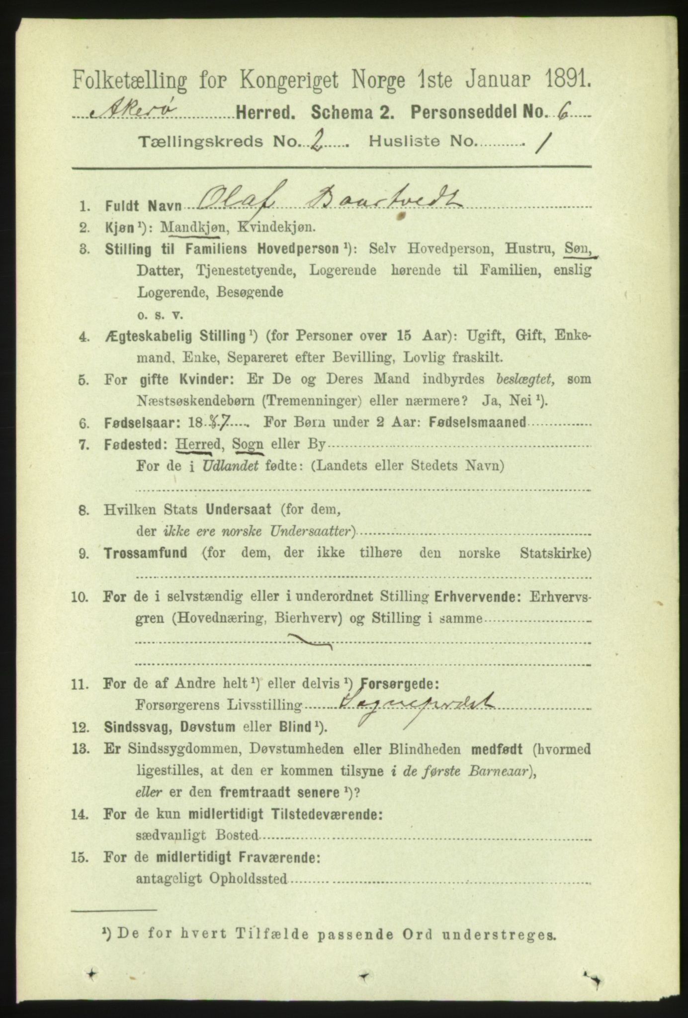 RA, 1891 census for 1545 Aukra, 1891, p. 671