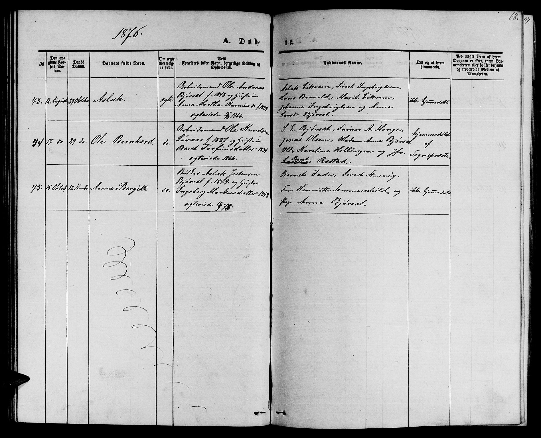 Ministerialprotokoller, klokkerbøker og fødselsregistre - Møre og Romsdal, AV/SAT-A-1454/558/L0701: Parish register (copy) no. 558C02, 1862-1879, p. 68