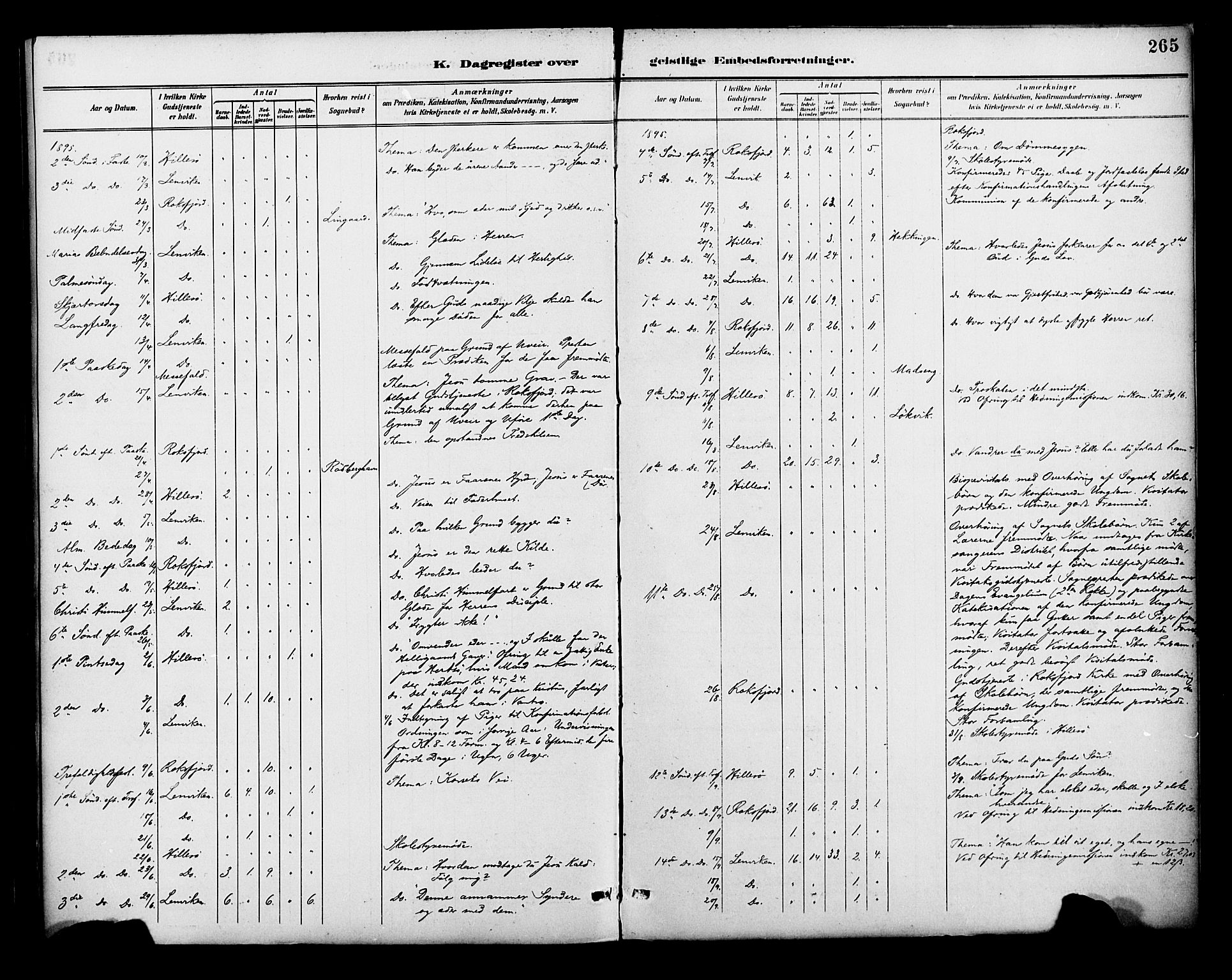 Lenvik sokneprestembete, AV/SATØ-S-1310/H/Ha/Haa/L0013kirke: Parish register (official) no. 13, 1890-1898, p. 265