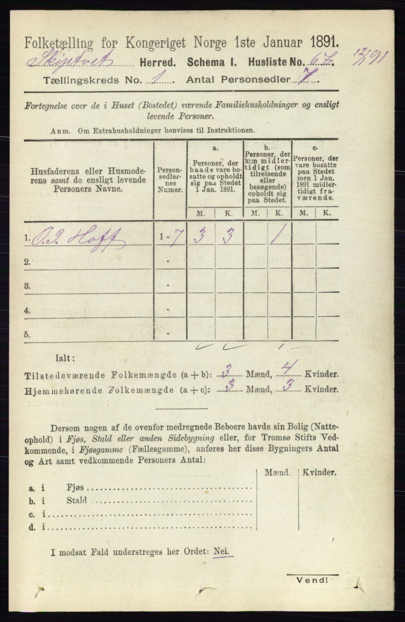 RA, 1891 census for 0127 Skiptvet, 1891, p. 86