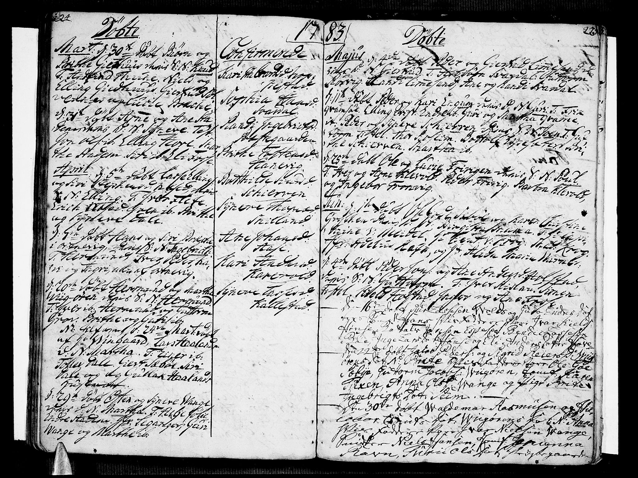 Vik sokneprestembete, AV/SAB-A-81501/H/Haa/Haaa/L0004: Parish register (official) no. A 4, 1772-1783, p. 224-225