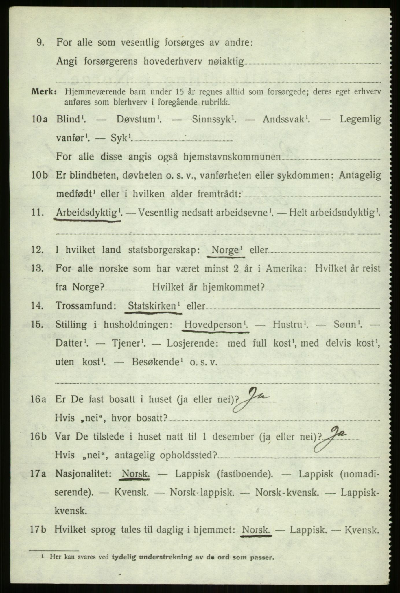 SATØ, 1920 census for Dyrøy, 1920, p. 1022