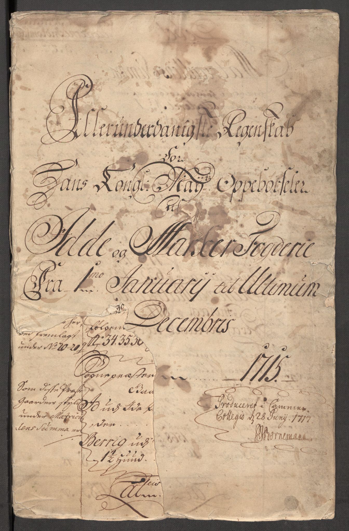 Rentekammeret inntil 1814, Reviderte regnskaper, Fogderegnskap, RA/EA-4092/R01/L0023: Fogderegnskap Idd og Marker, 1715-1716, p. 3