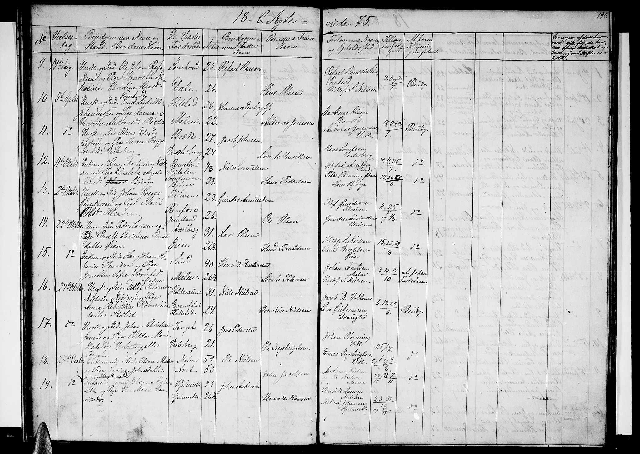 Ministerialprotokoller, klokkerbøker og fødselsregistre - Nordland, AV/SAT-A-1459/812/L0187: Parish register (copy) no. 812C05, 1850-1883, p. 190