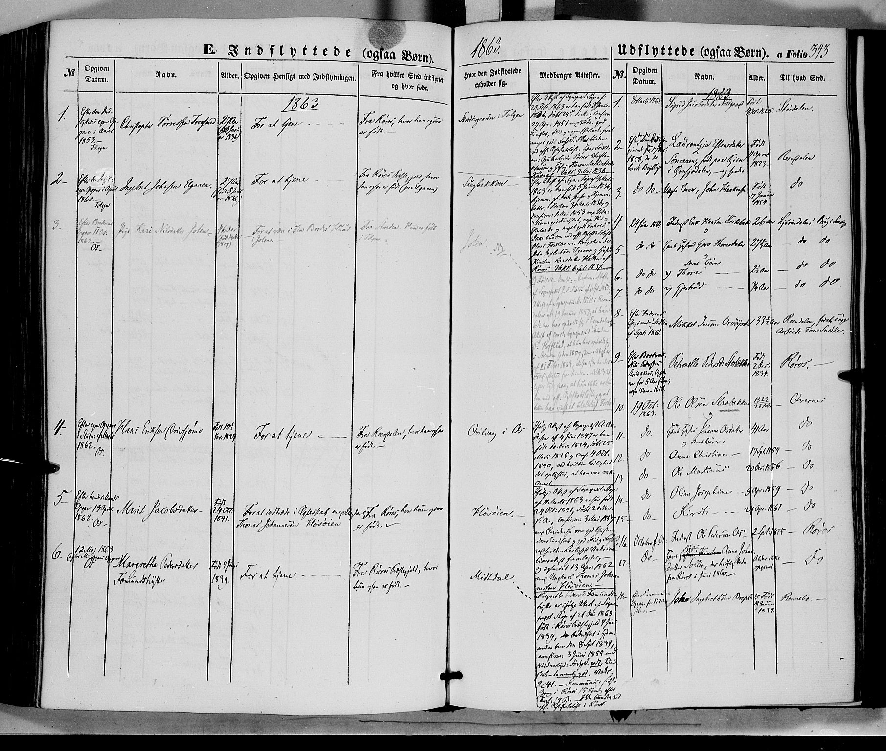 Tolga prestekontor, AV/SAH-PREST-062/K/L0006: Parish register (official) no. 6, 1852-1876, p. 343