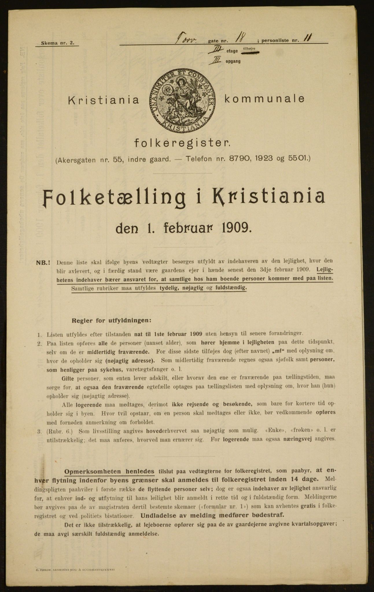 OBA, Municipal Census 1909 for Kristiania, 1909, p. 103425