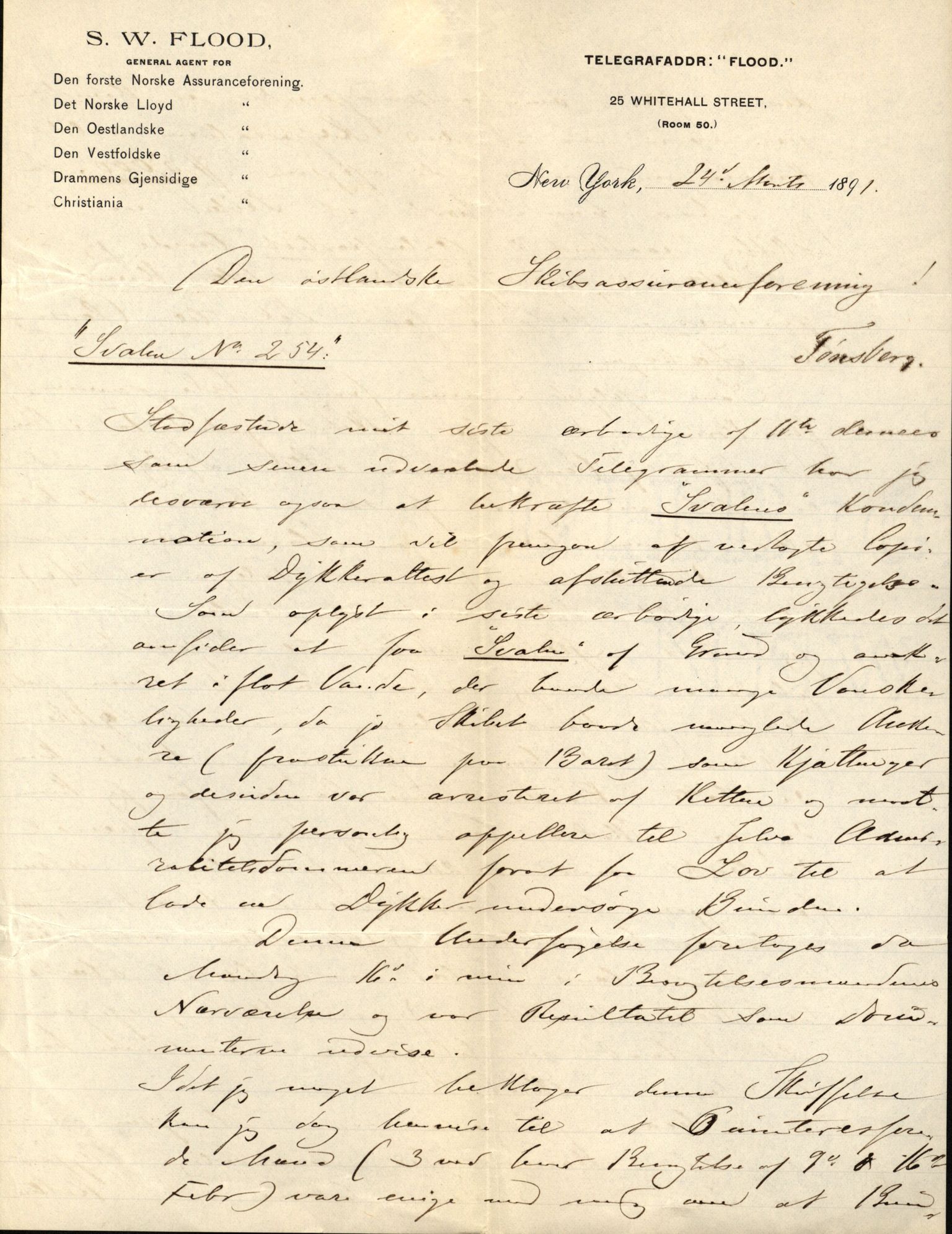 Pa 63 - Østlandske skibsassuranceforening, VEMU/A-1079/G/Ga/L0027/0006: Havaridokumenter / Union, Trio, Einar, Eidsvold, Emma, Svalen, 1891, p. 95